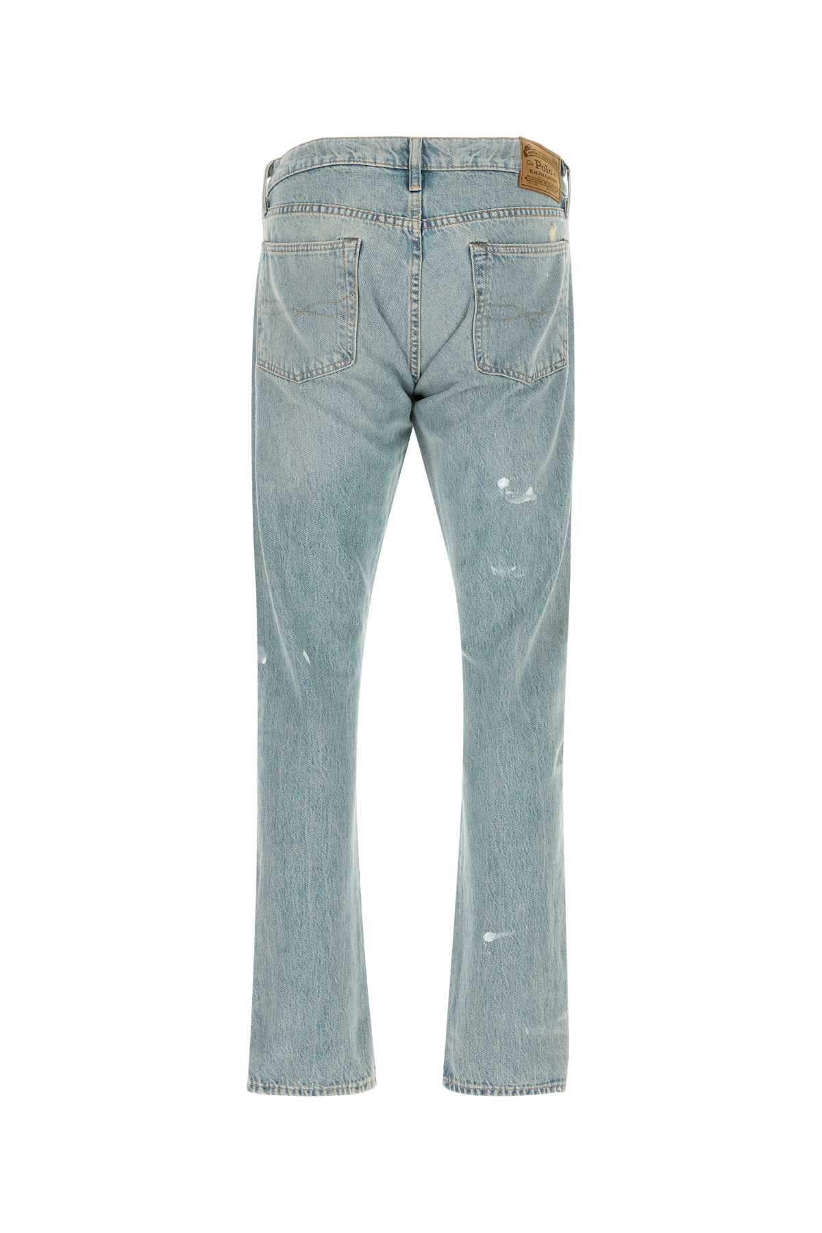 Polo Ralph Lauren Distressed Stretch Denim Jeans With Five Pockets In Gray