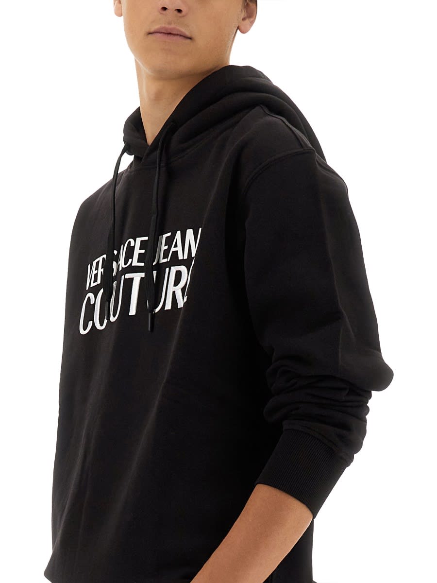 Shop Versace Jeans Couture Sweatshirt With Logo In Black