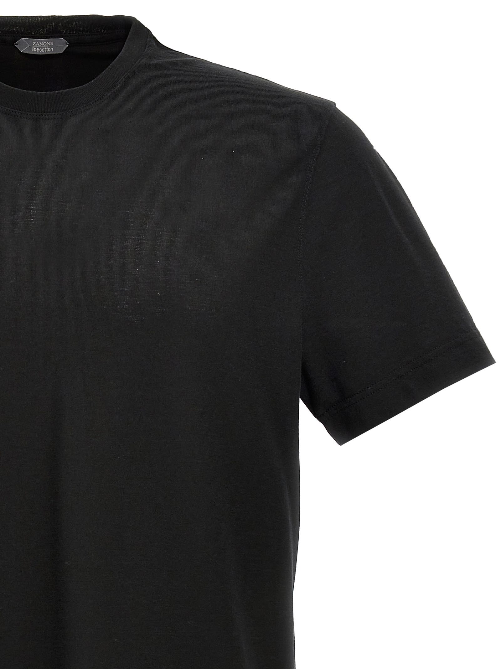 Shop Zanone Ice Cotton T-shirt In Black