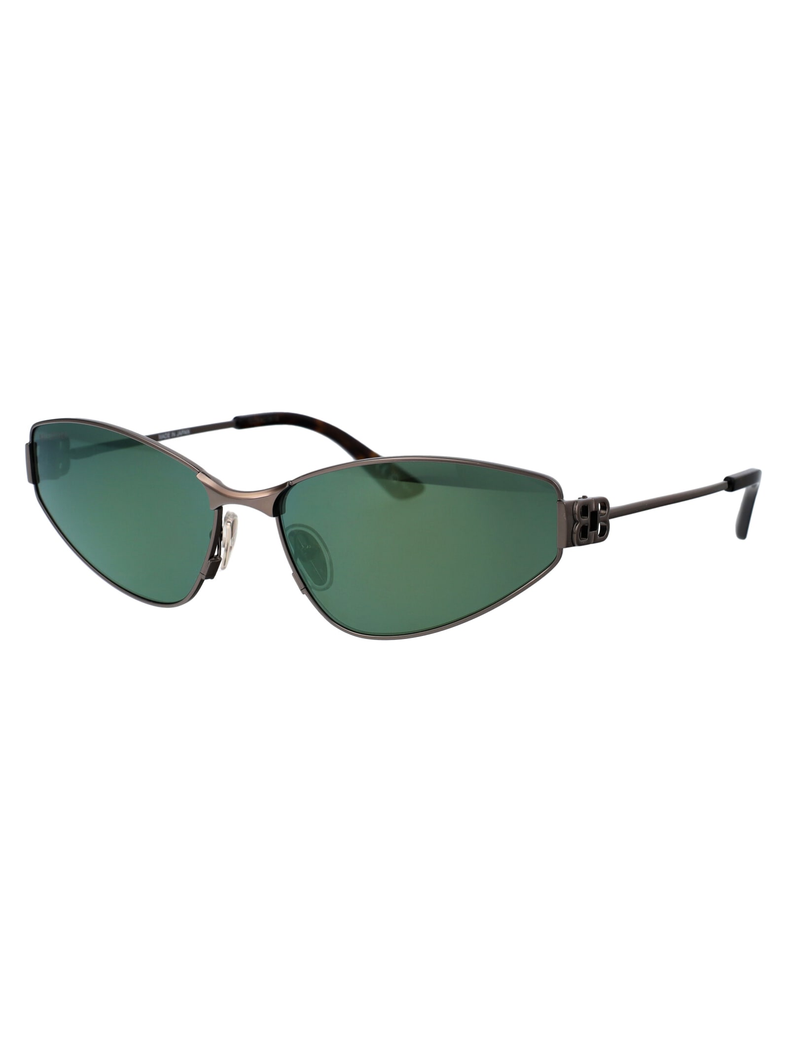 Shop Balenciaga Bb0335s Sunglasses In 005 Grey Grey Green