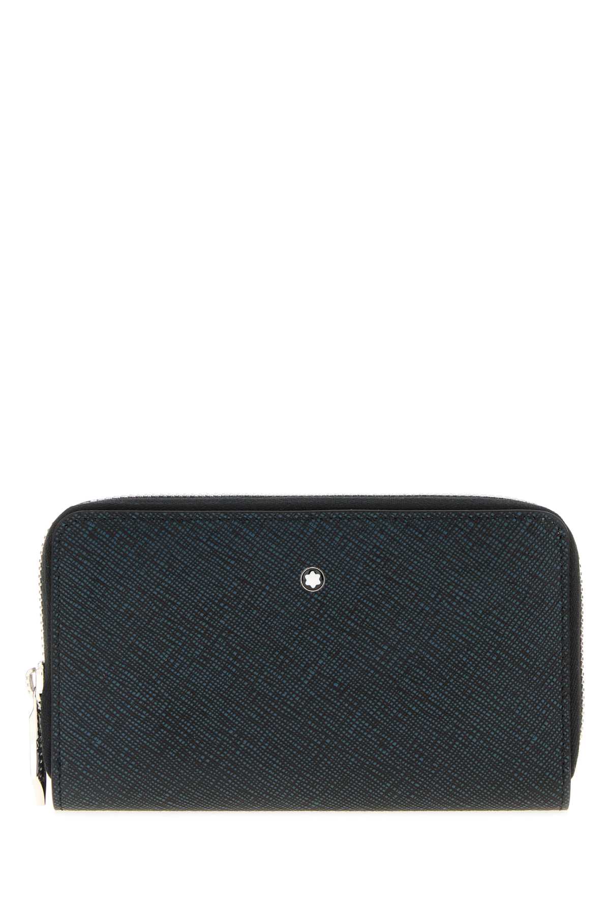 Montblanc Melange Blue Leather Wallet In Black