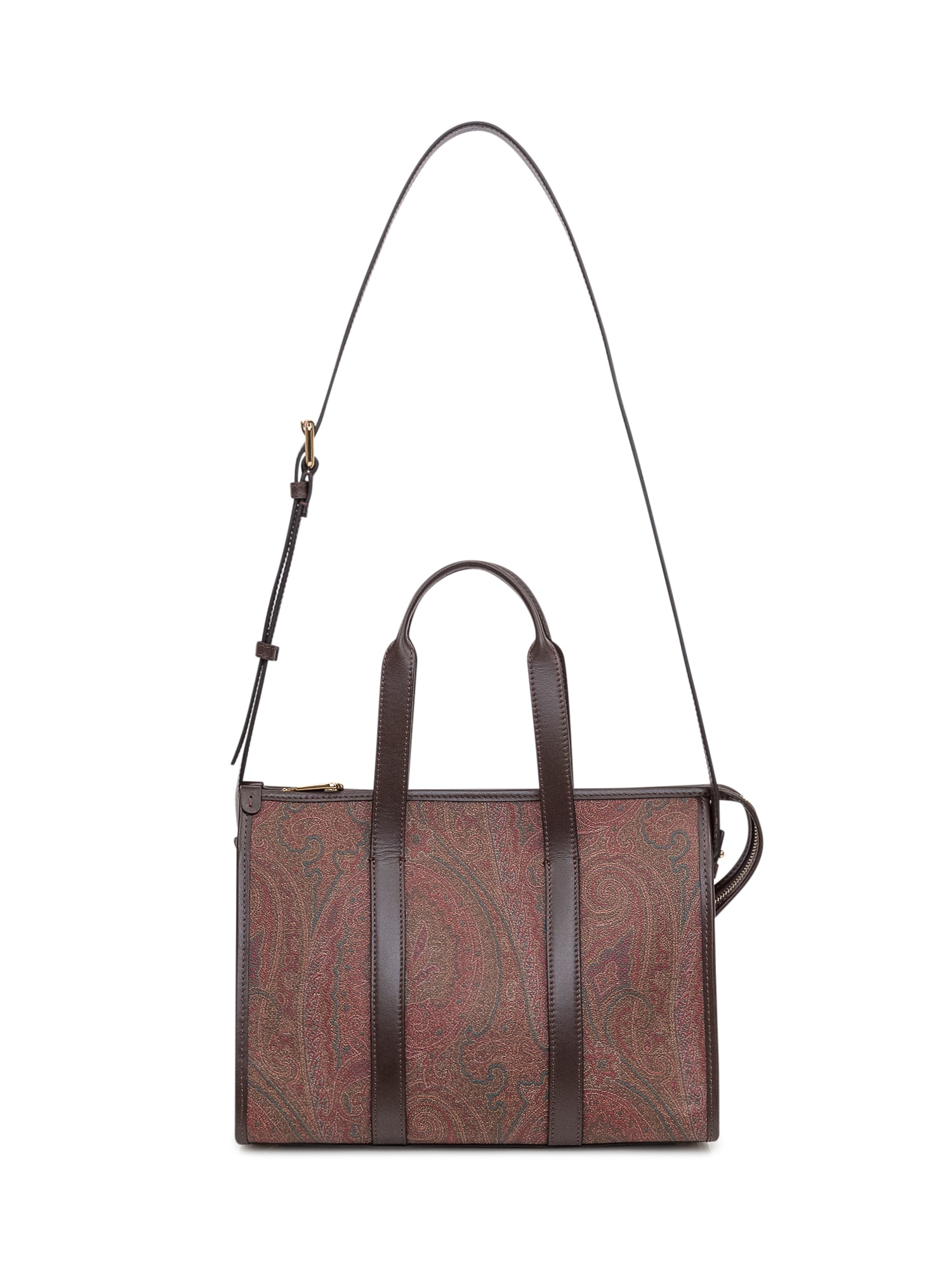 Shop Etro Paisley Medium Bag In Marrone