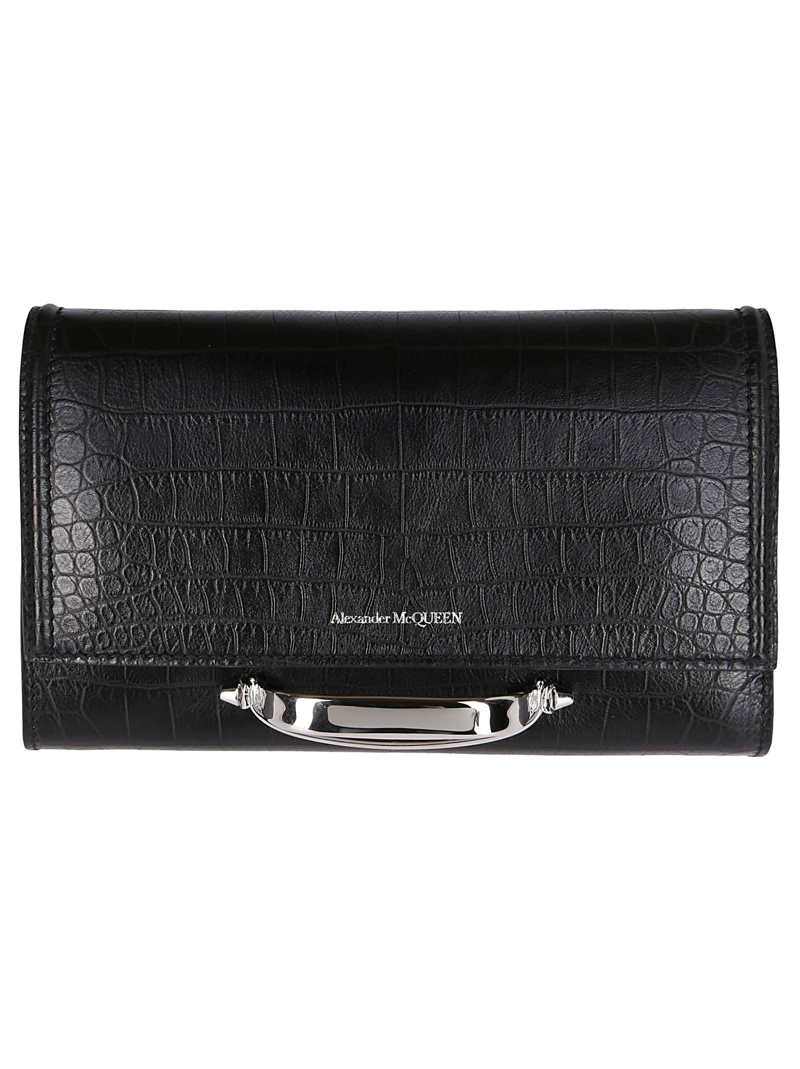 Alexander McQueen Black Leather Clutch Bag