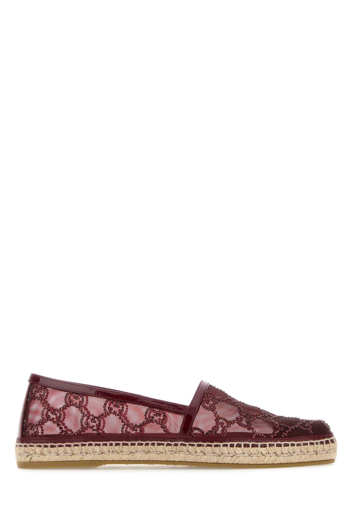 Gucci Burgundy Mesh Espadrilles In Multi
