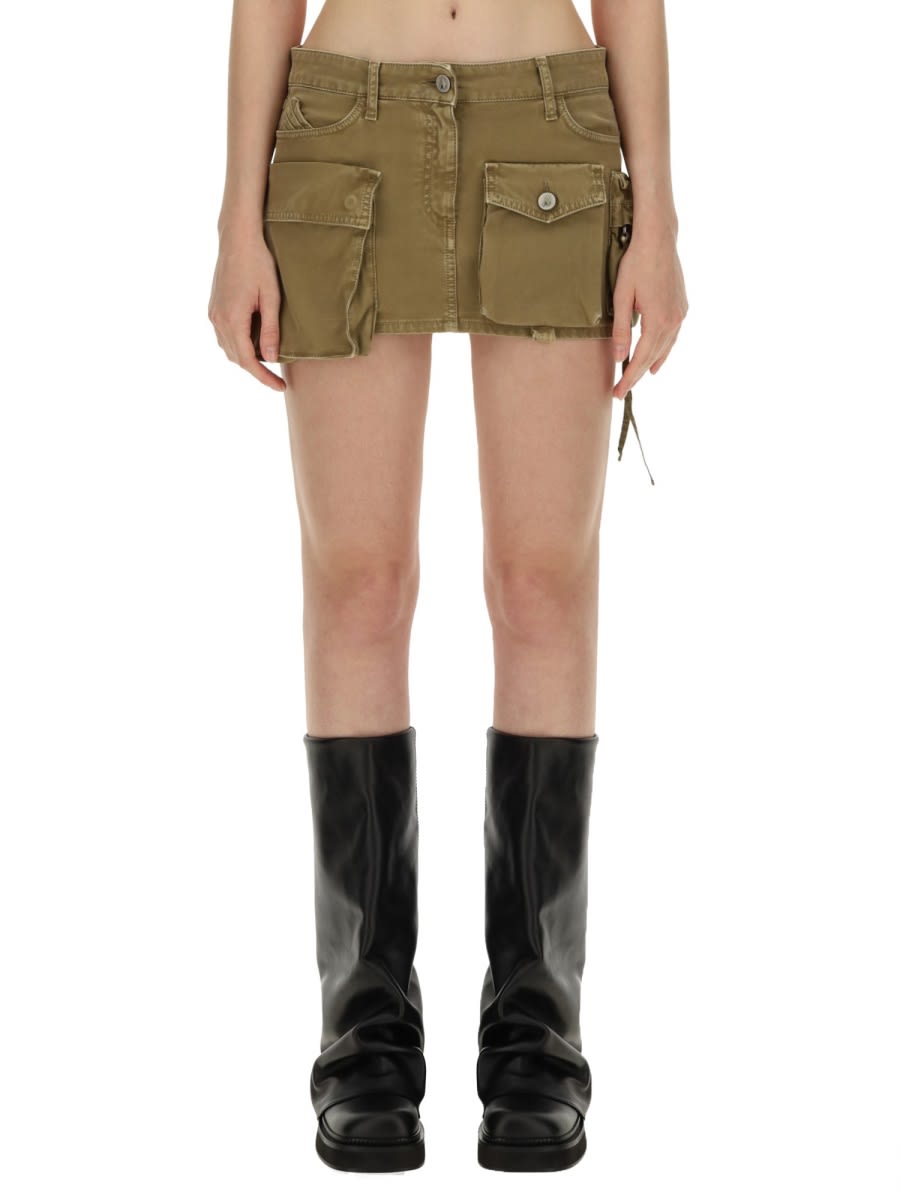 Shop Attico Mini Skirt Fay In Brown