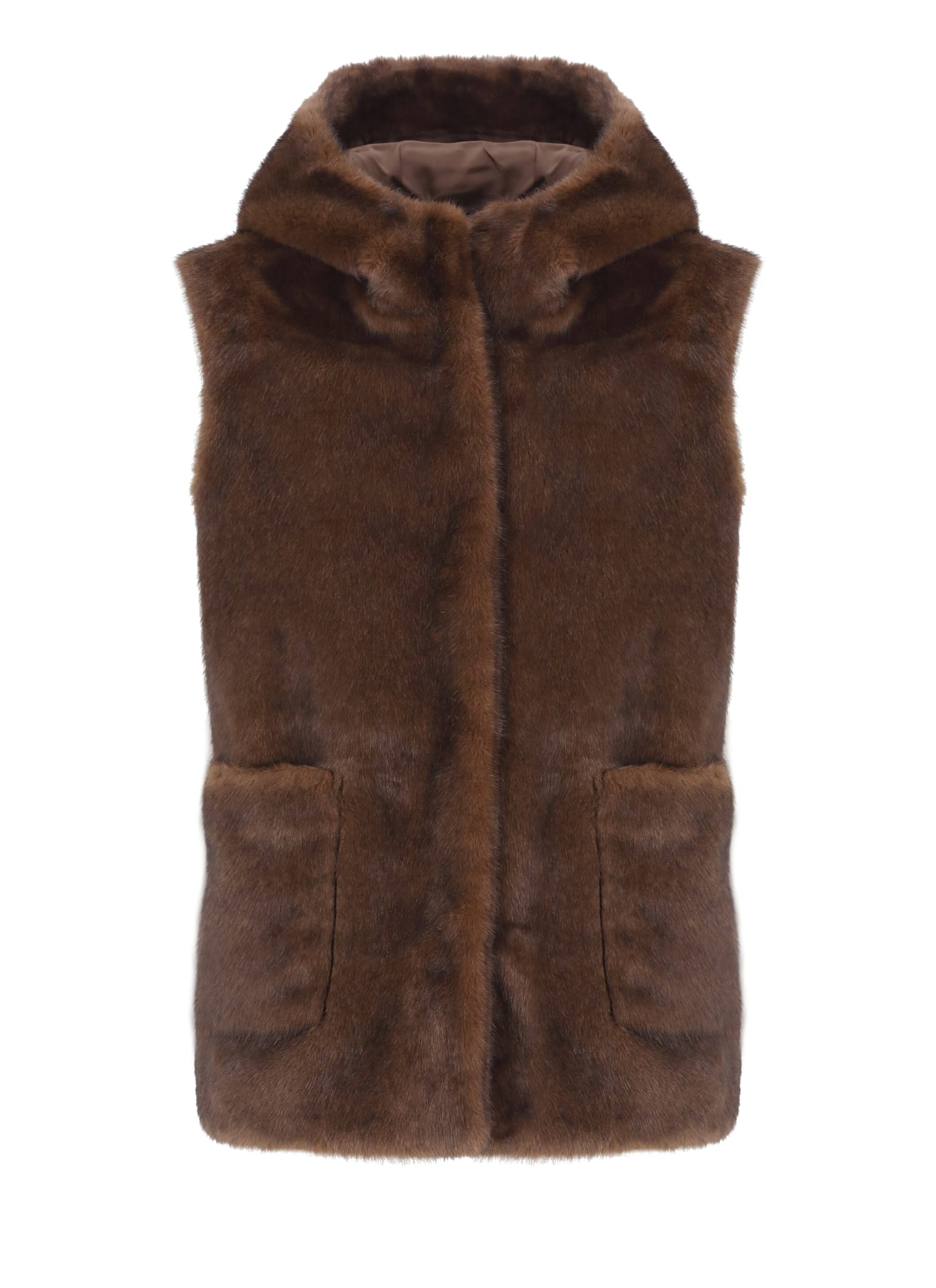 Shop Betta Corradi Synthetic Fur Coat In Brown