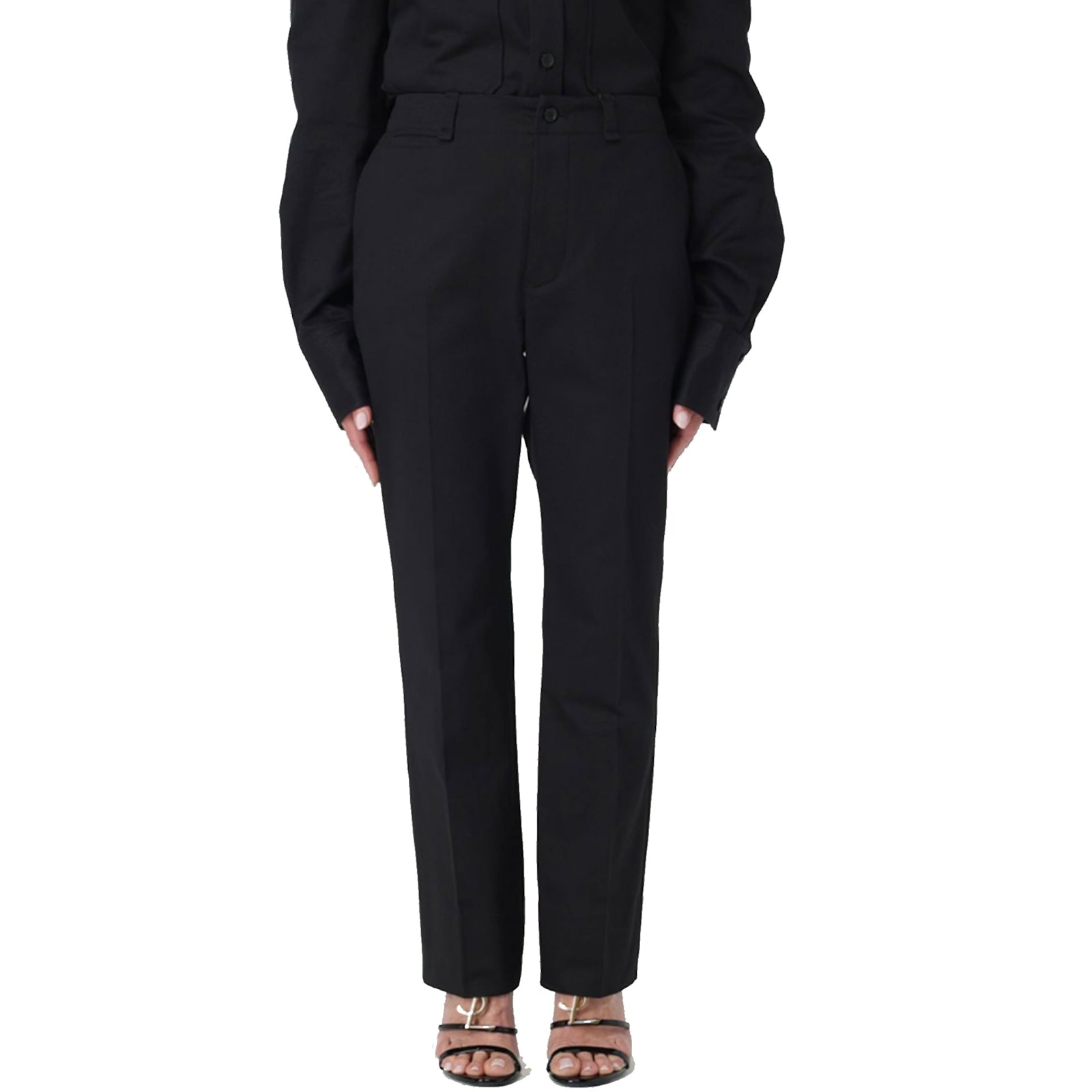 Saint Laurent Cotton Pants Women In Black