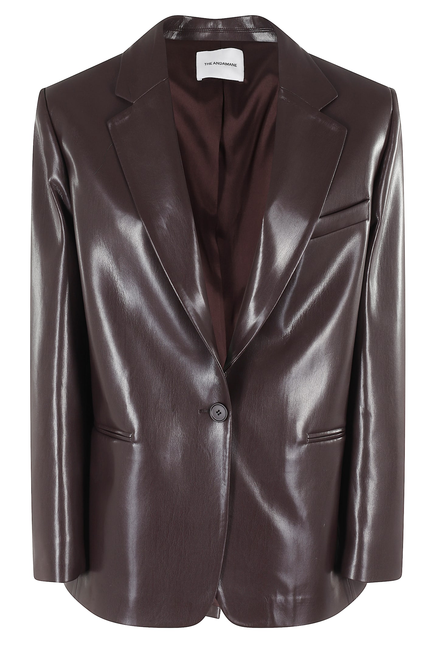 The Andamane Guia Blazer In Bordeaux Polyester In Brown