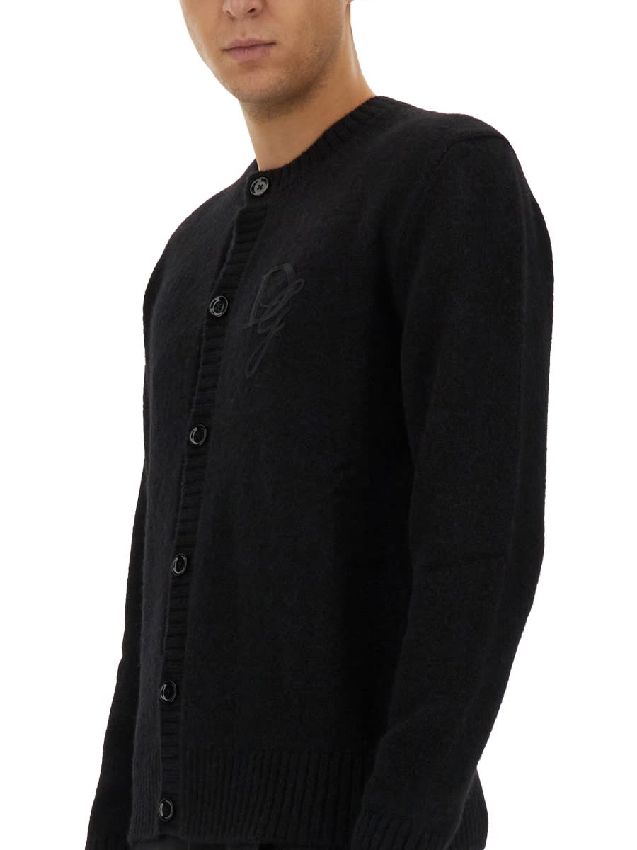 Shop Dolce & Gabbana Cardigan With Logo In Black