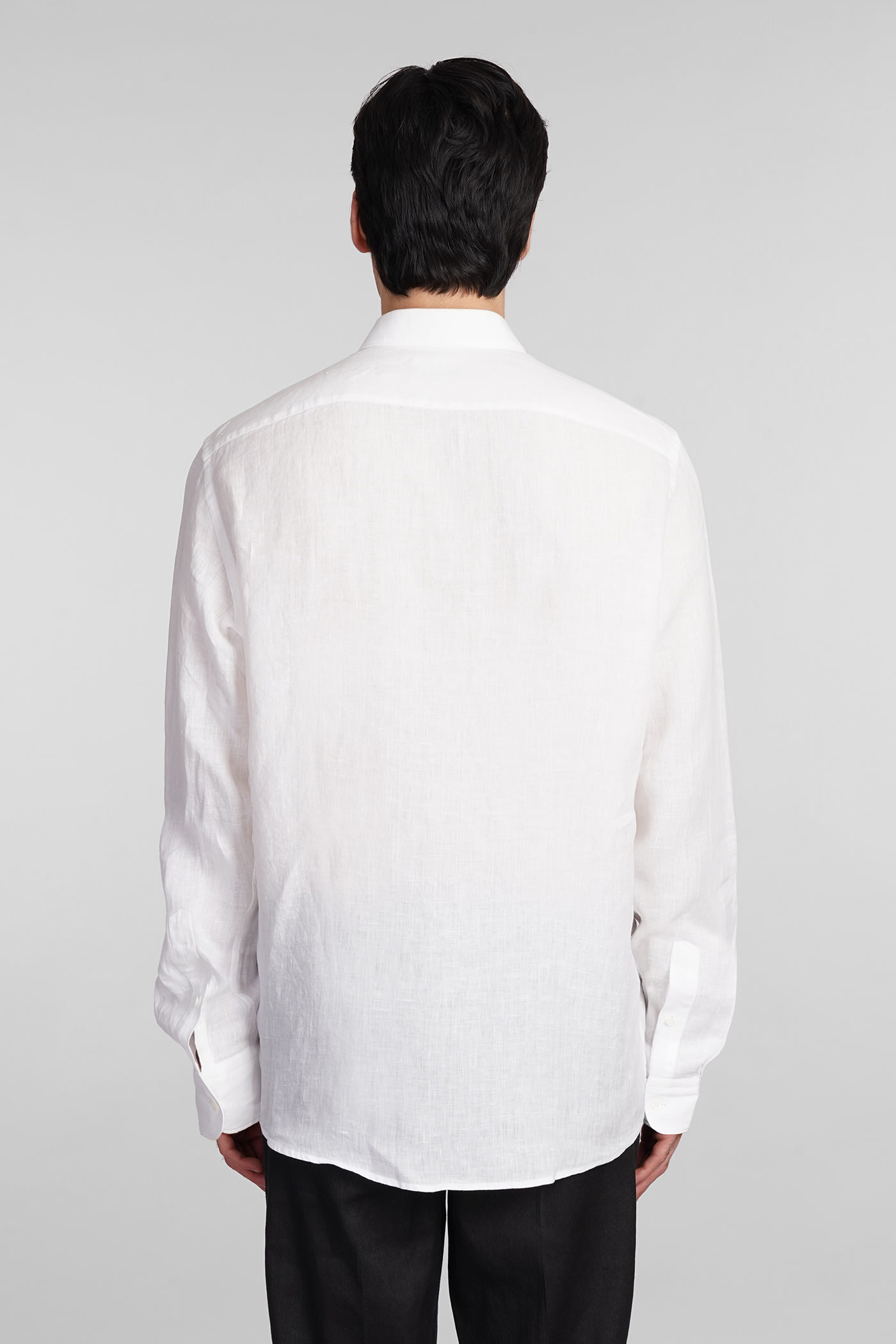 Shop Zegna Shirt In White Linen