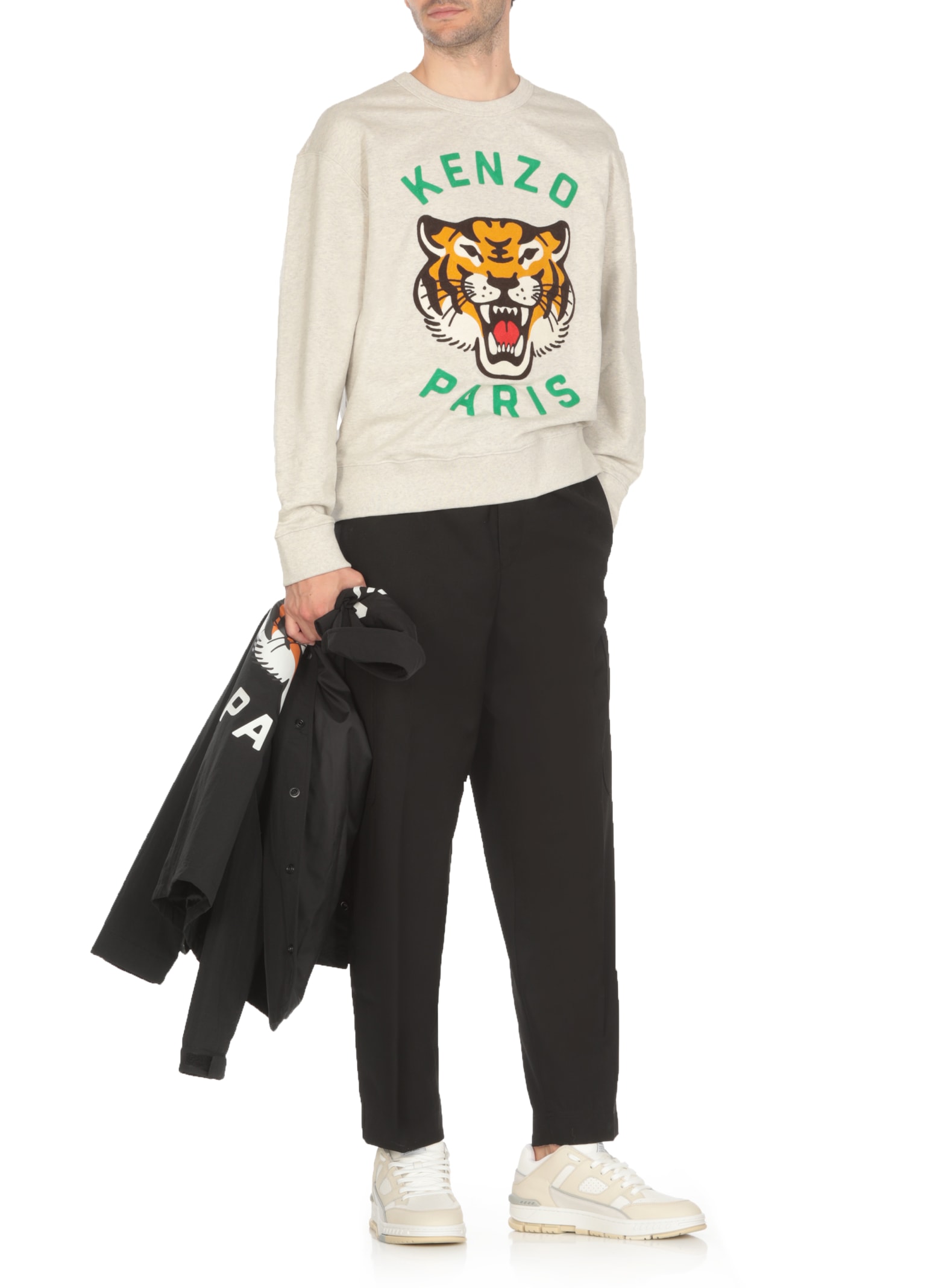 Shop Kenzo Lucky Tiger Sweatshirt In Grey