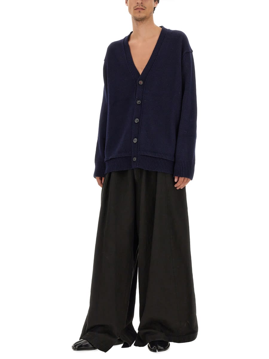 Shop Maison Margiela V-neck Cardigan In Blue