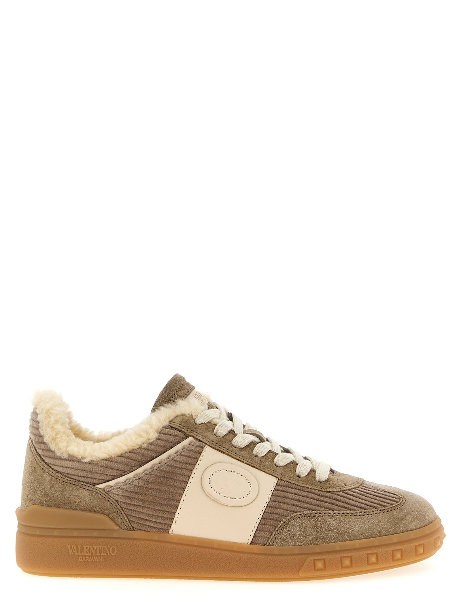 Valentino Suede High-top Sneakers Rubber Sole In Brown