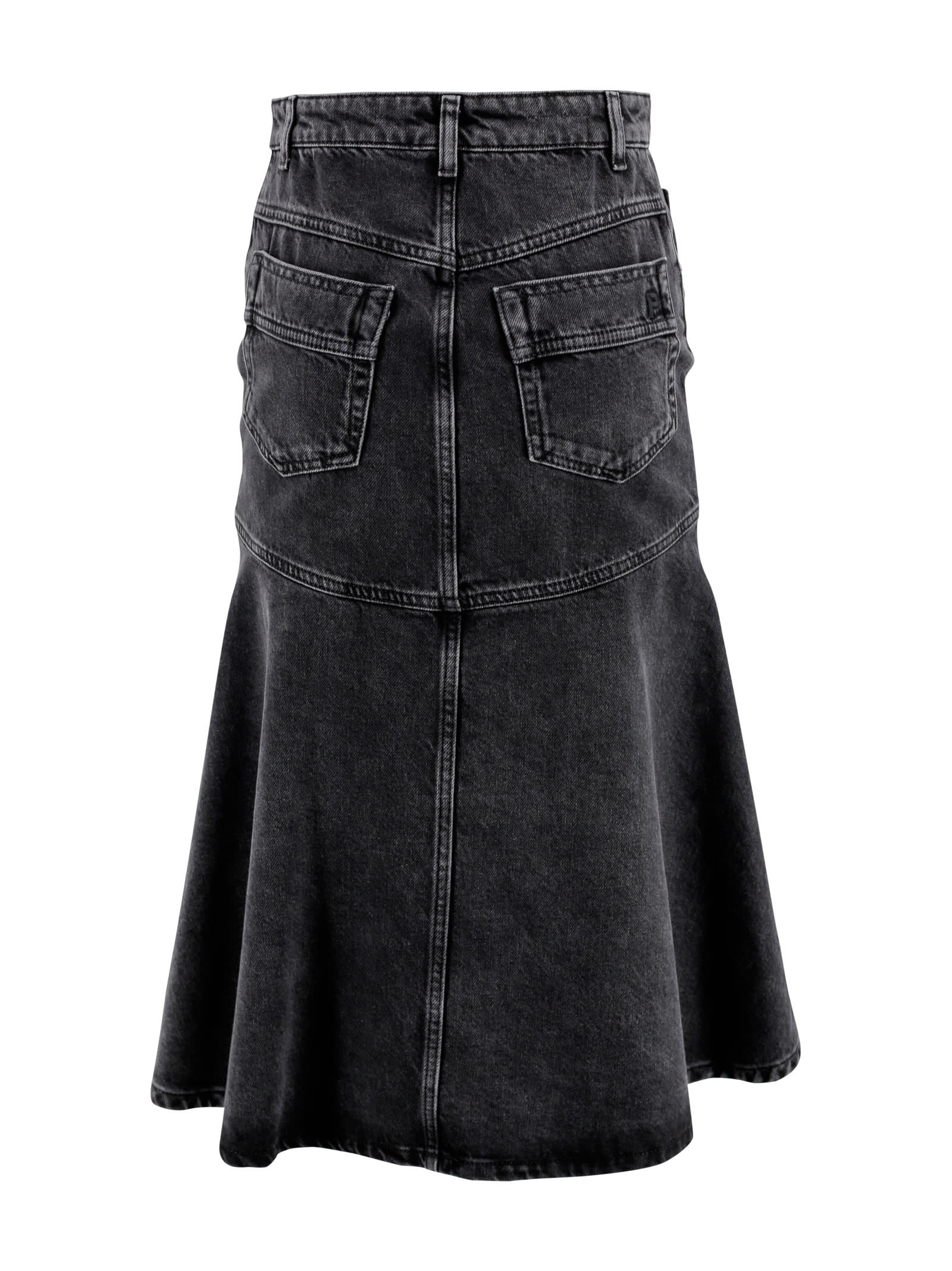 Shop Philosophy Di Lorenzo Serafini Midi Skirt In Denim