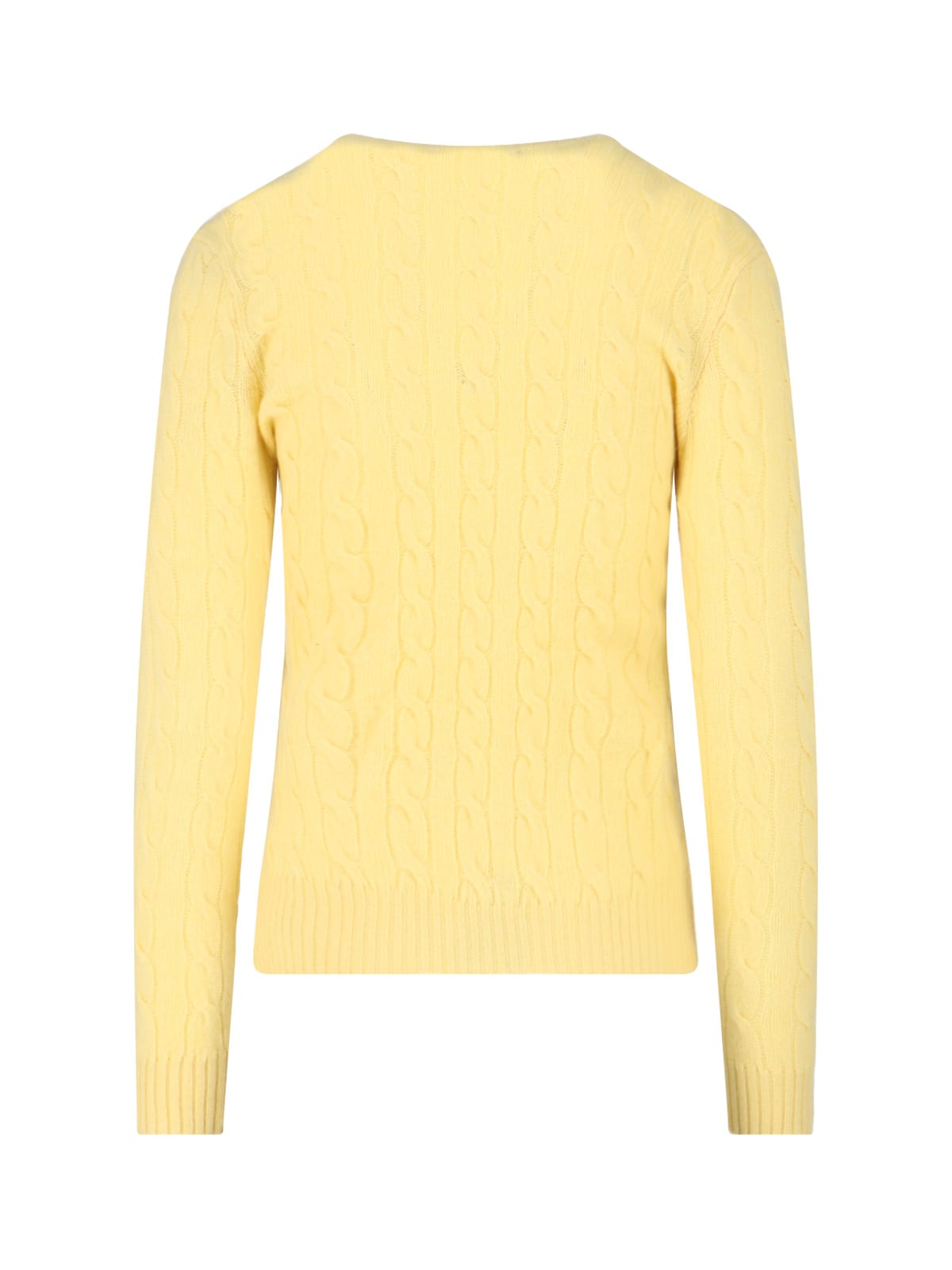 Polo Ralph Lauren Pony Cable-knit Wool And Cashmere Sweater In Yellow