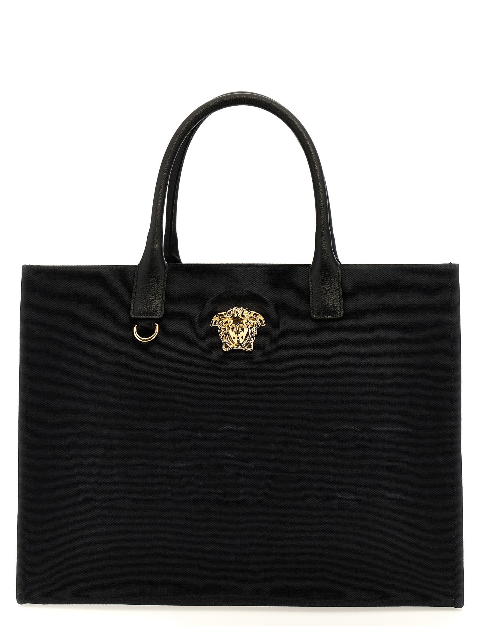 Shop Versace La Medusa Shopping Bag In Black