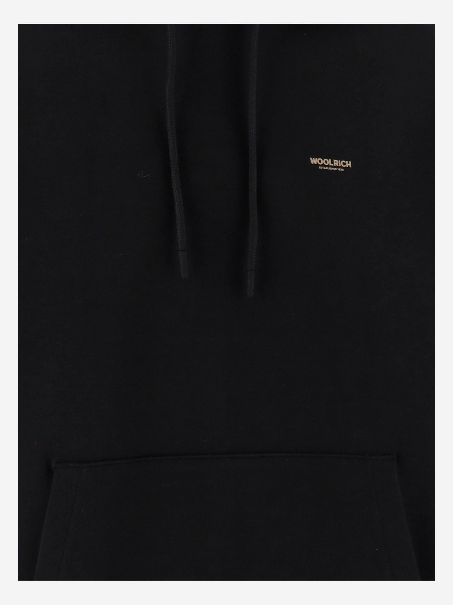 Woolrich Stretch Cotton Blend Sweatshirt With Logo In Black