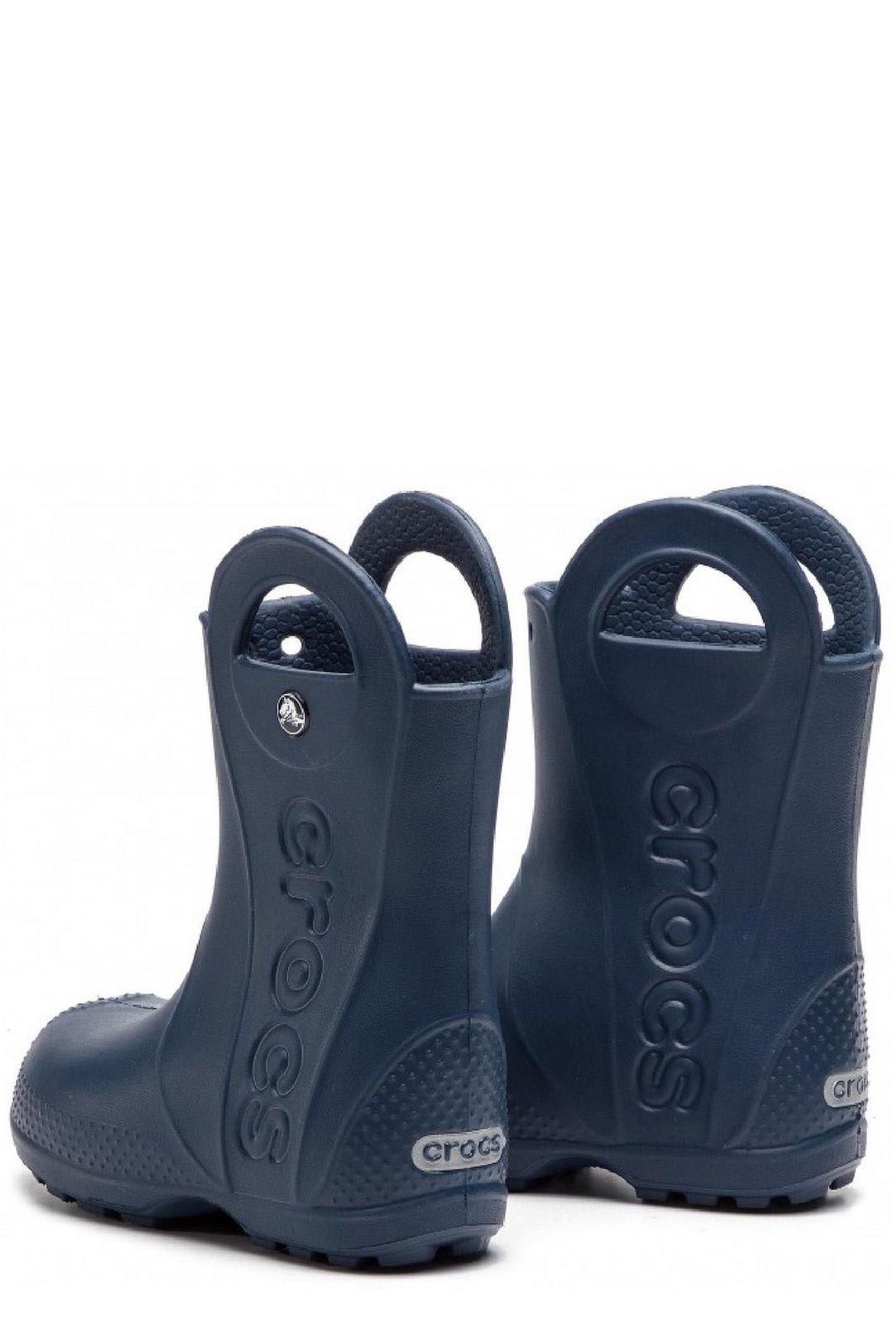 Crocs Logo Embossed Rain Boots In Navy