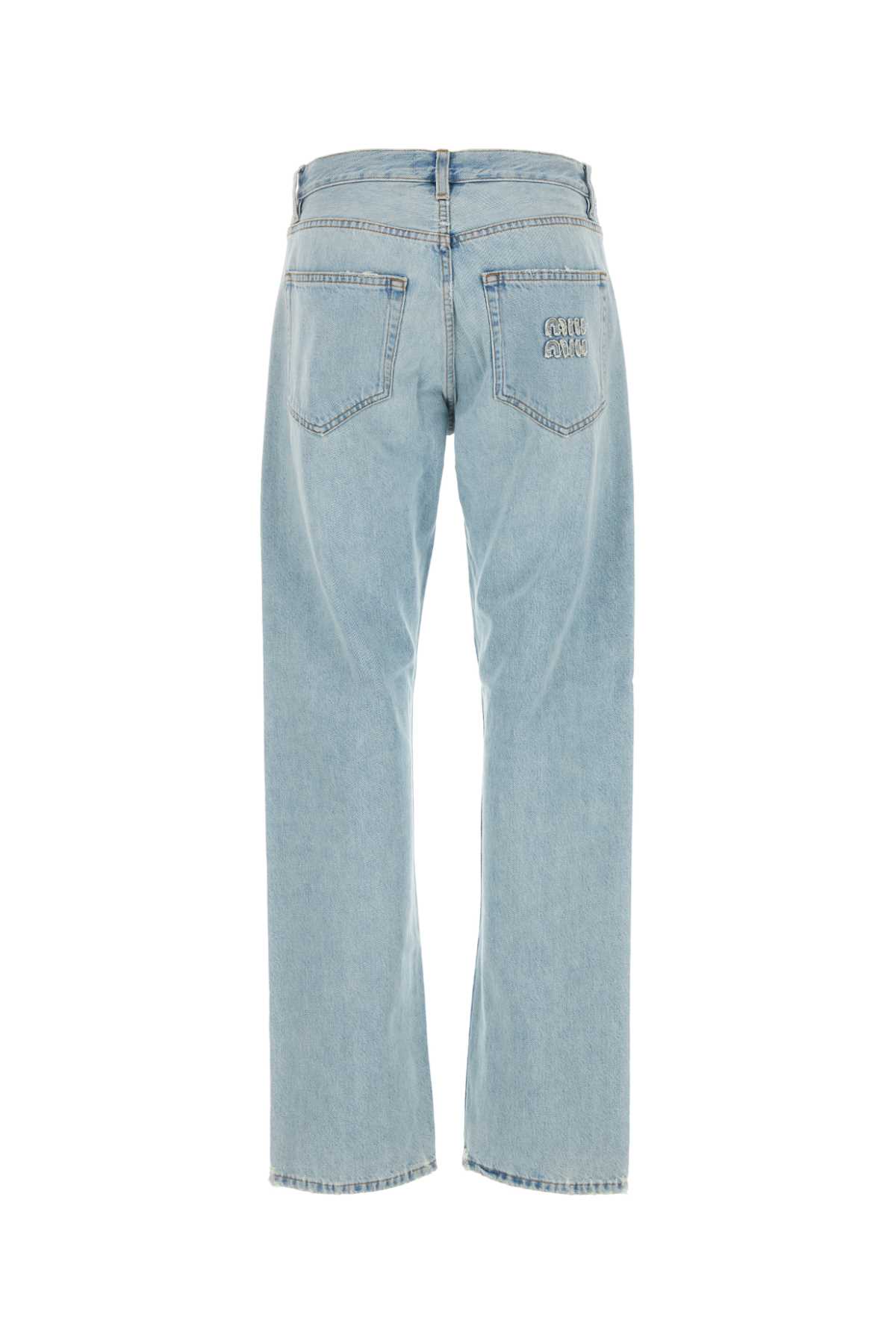 Shop Miu Miu Denim Jeans In Azzurro