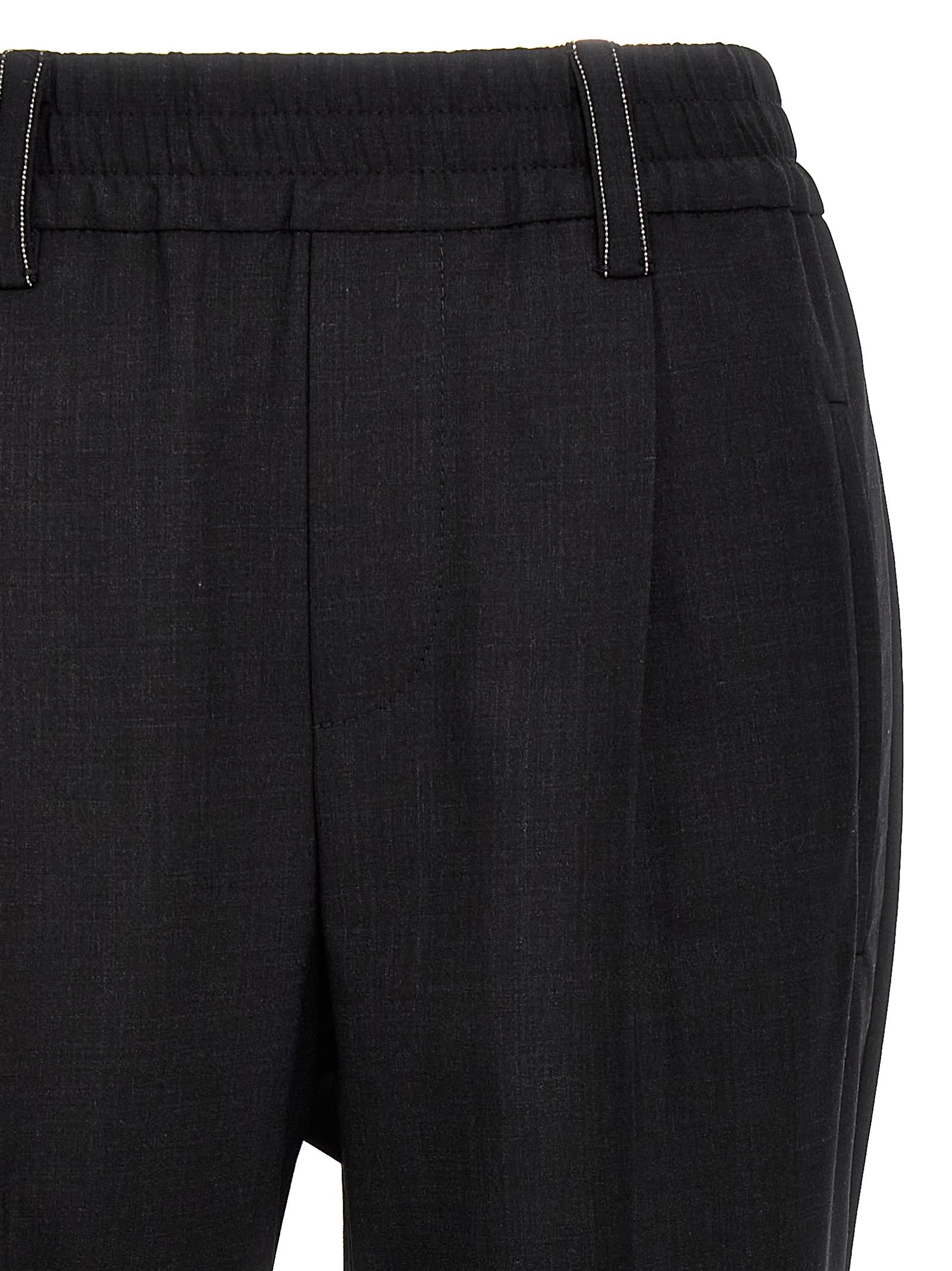 Shop Brunello Cucinelli Monile Loop Pants In Black