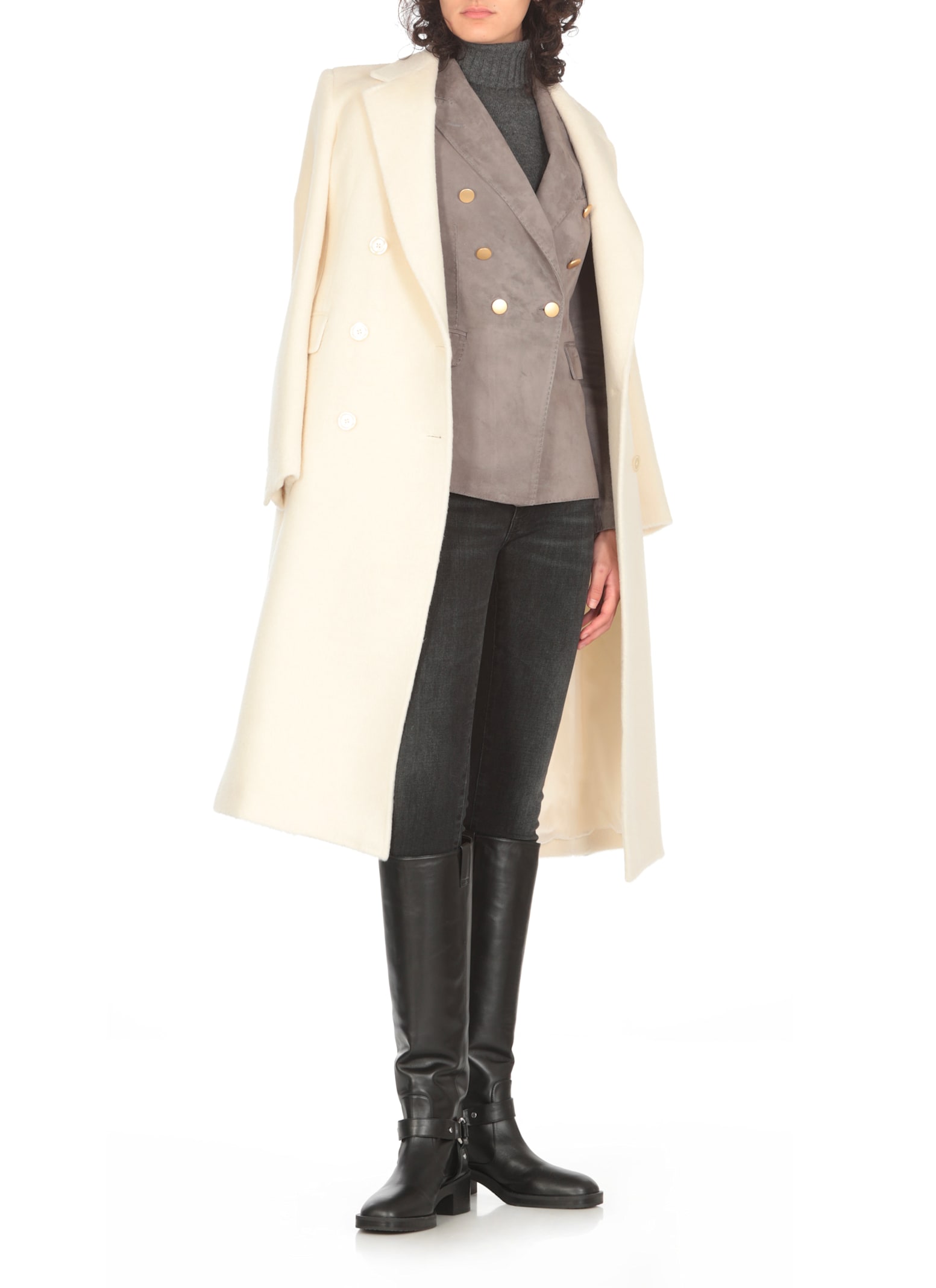 Shop Tagliatore Lizzie Leather Blazer In Grey