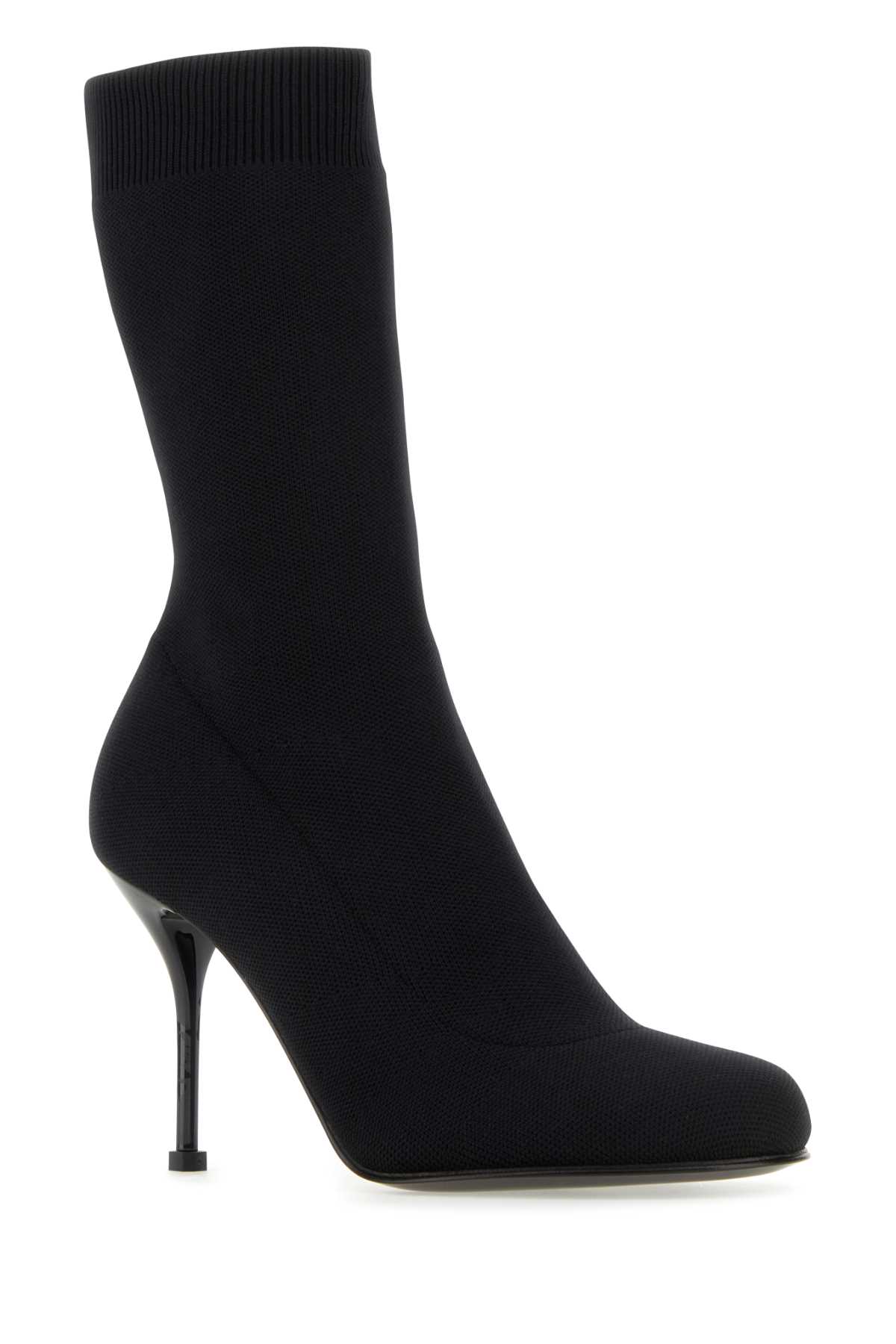 Alexander Mcqueen Black Stretch Nylon Ankle Boots