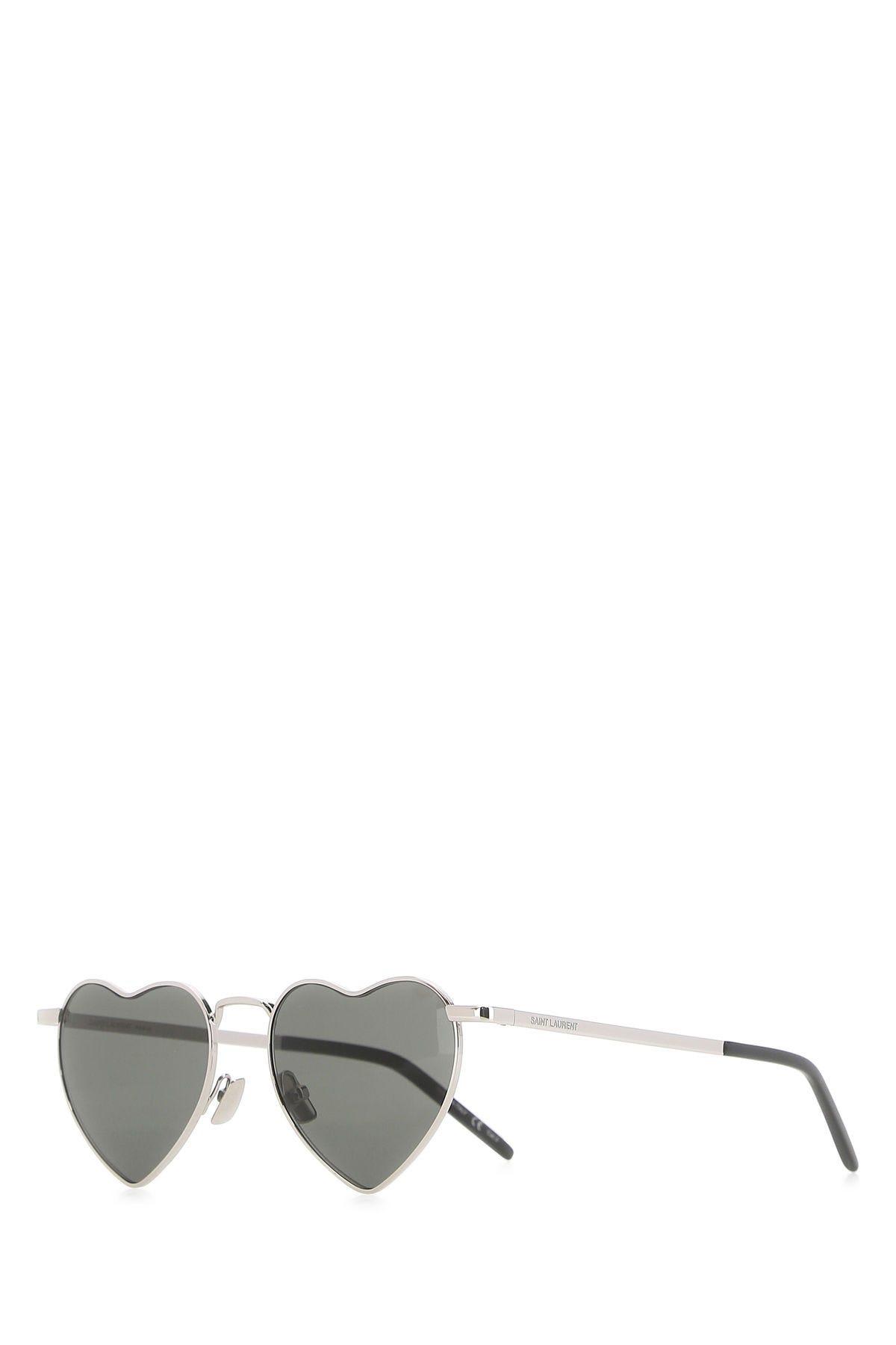 Shop Saint Laurent Silver New Wave Sl 301 Loulou Sunglasses In Silver Silver Grey