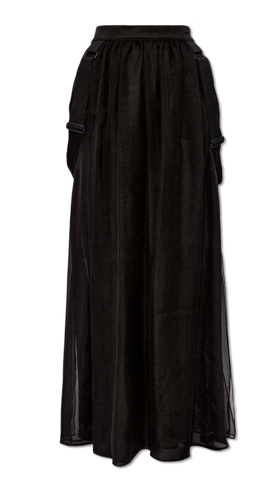 Shop Max Mara Buckle Detailed Maxi Skirt In Black