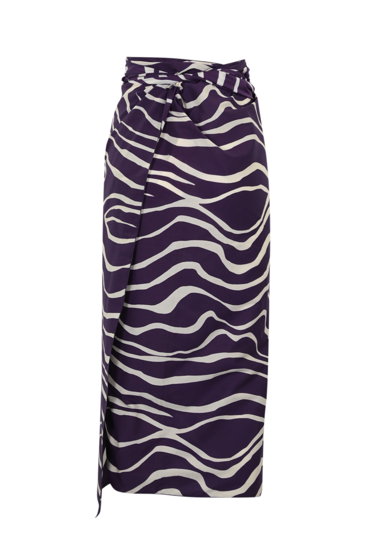 Shop Liviana Conti Zebra Sarong Skirt In Venatura Bacca