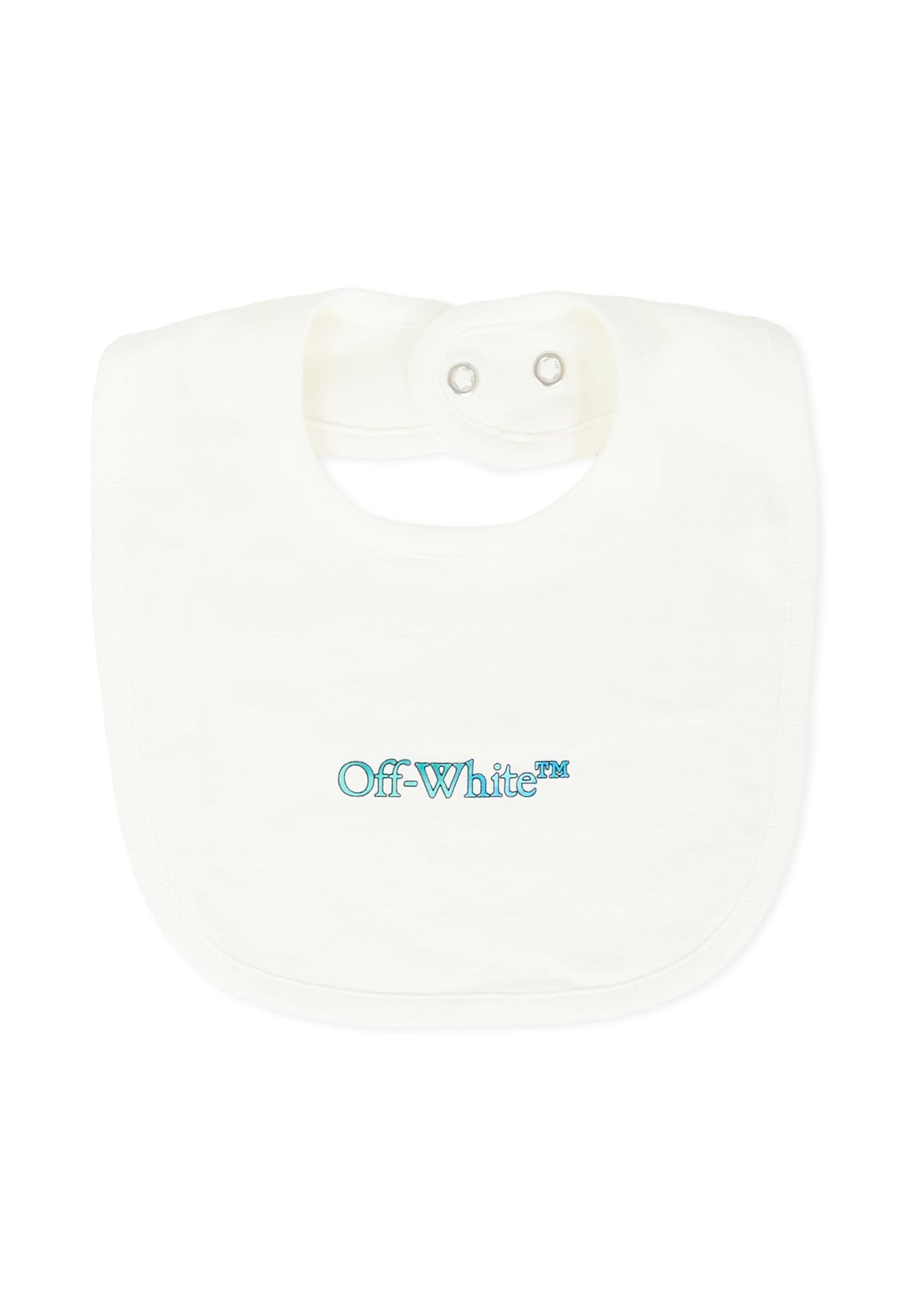 Off-white Ivory Babygrow Set For Baby Boy With Logo In White
