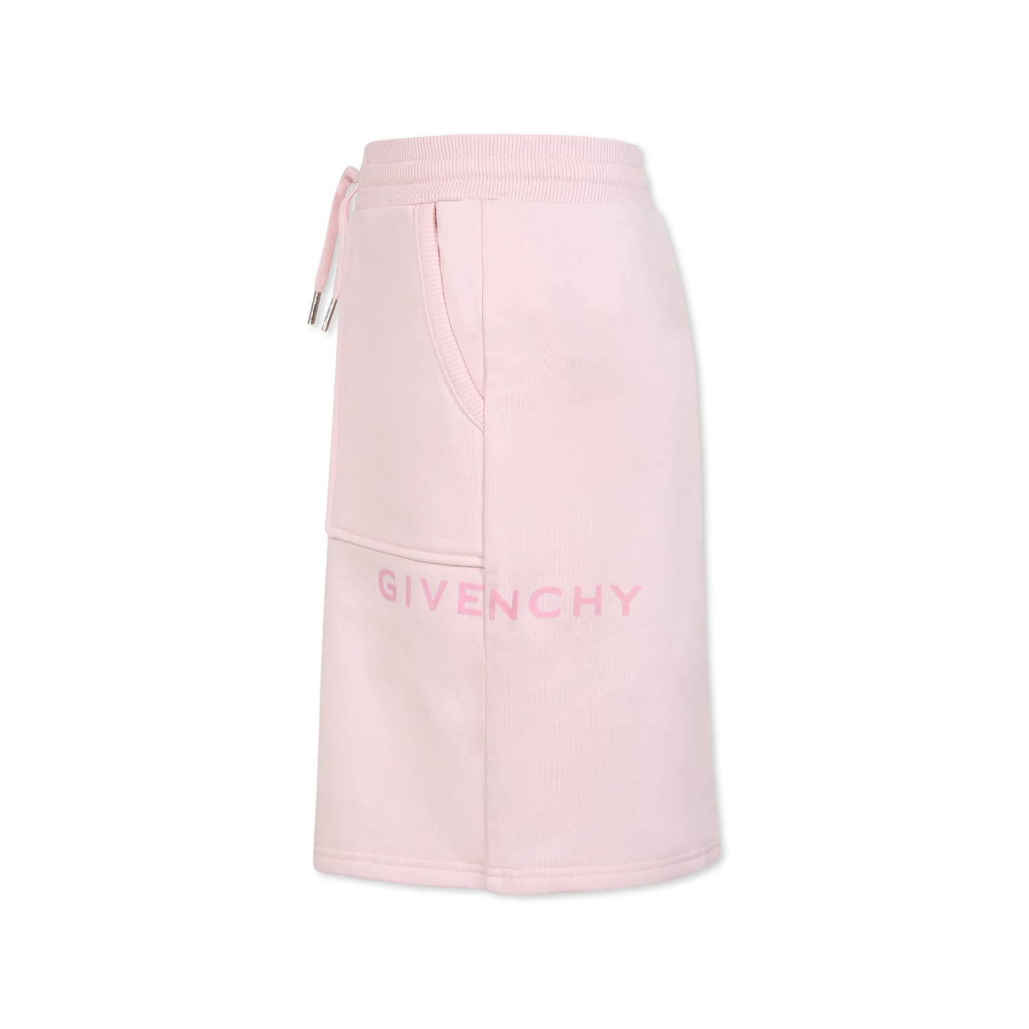 Givenchy Pink Skirt For Girl With Logo In Pink