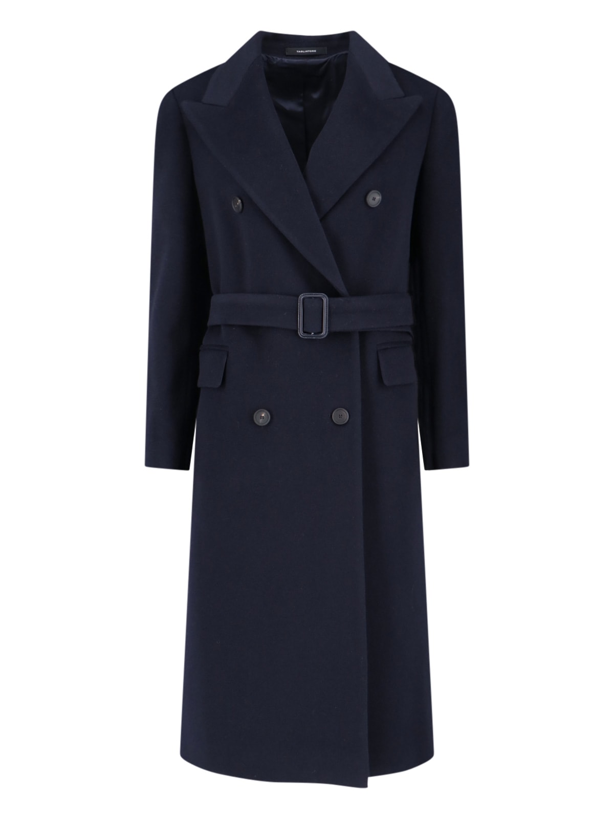 Tagliatore Jole Double-breasted Midi Coat In Blue
