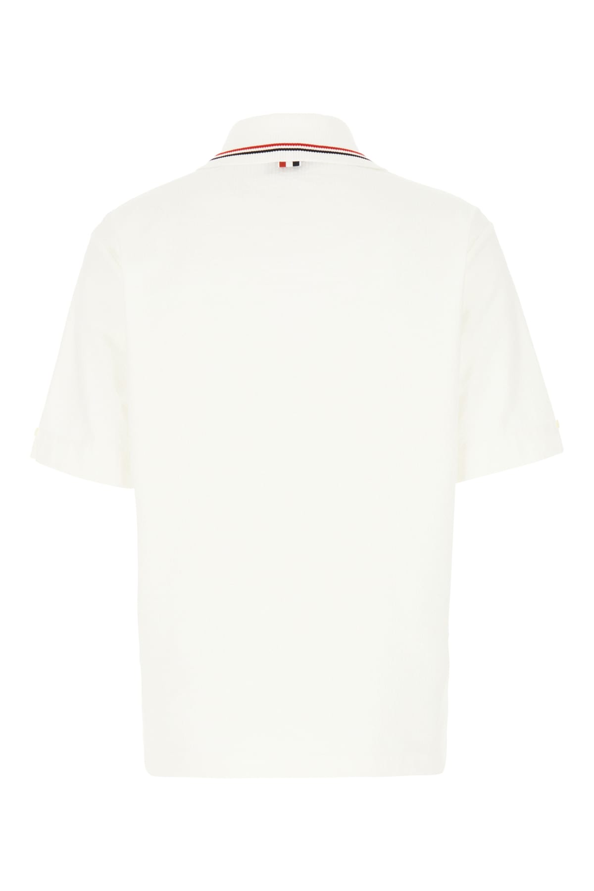 Shop Thom Browne White Cotton Polo Shirt In 100