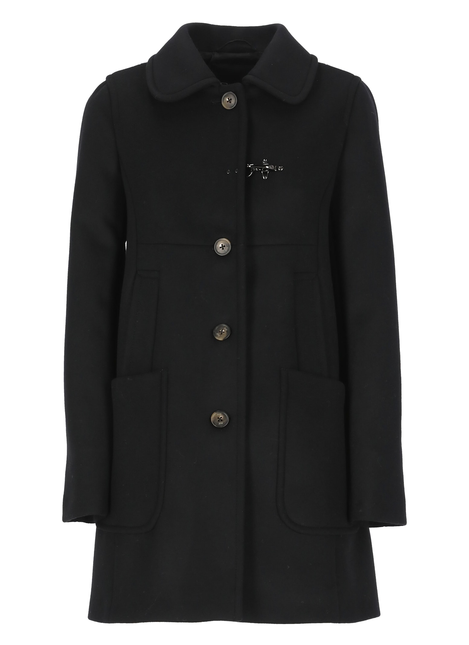Fay Wool And Cashmere Coat In Black