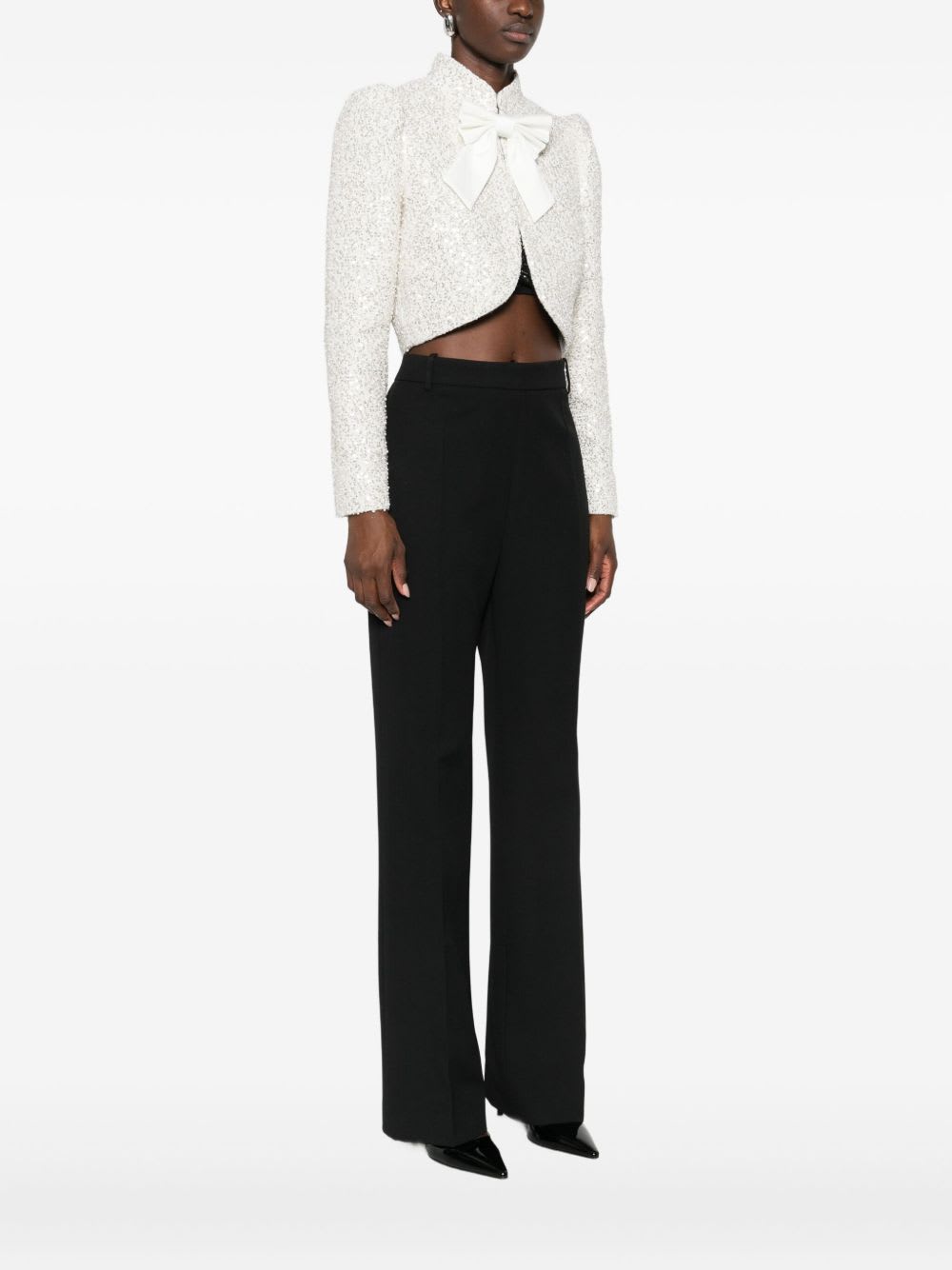 Alice And Olivia Alice + Olivia Ilaria Bow Jacket In White