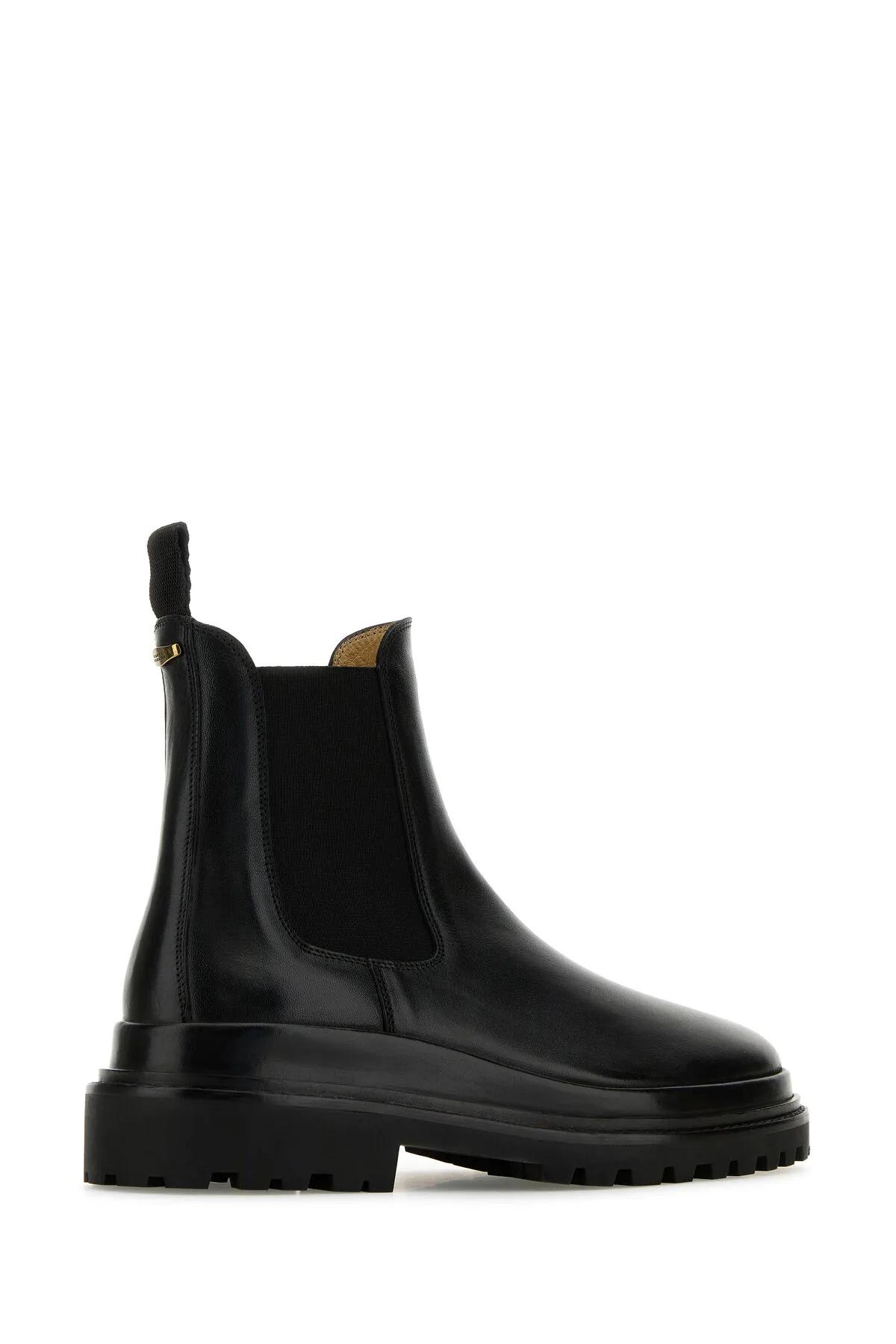 Shop Isabel Marant Black Leather Ceilee Ankle Boots