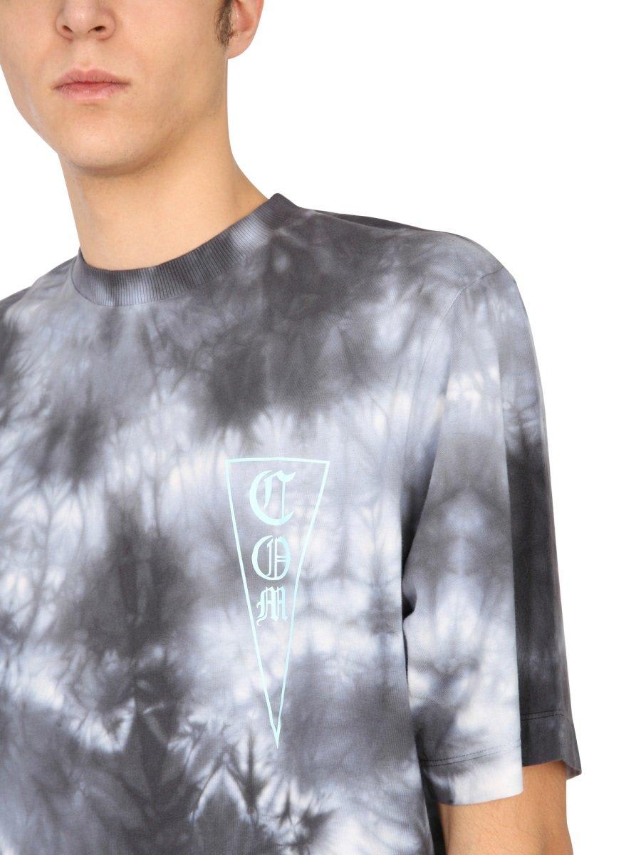 Shop Marcelo Burlon County Of Milan Monogram Tie-dye T-shirt In Multiple Colors