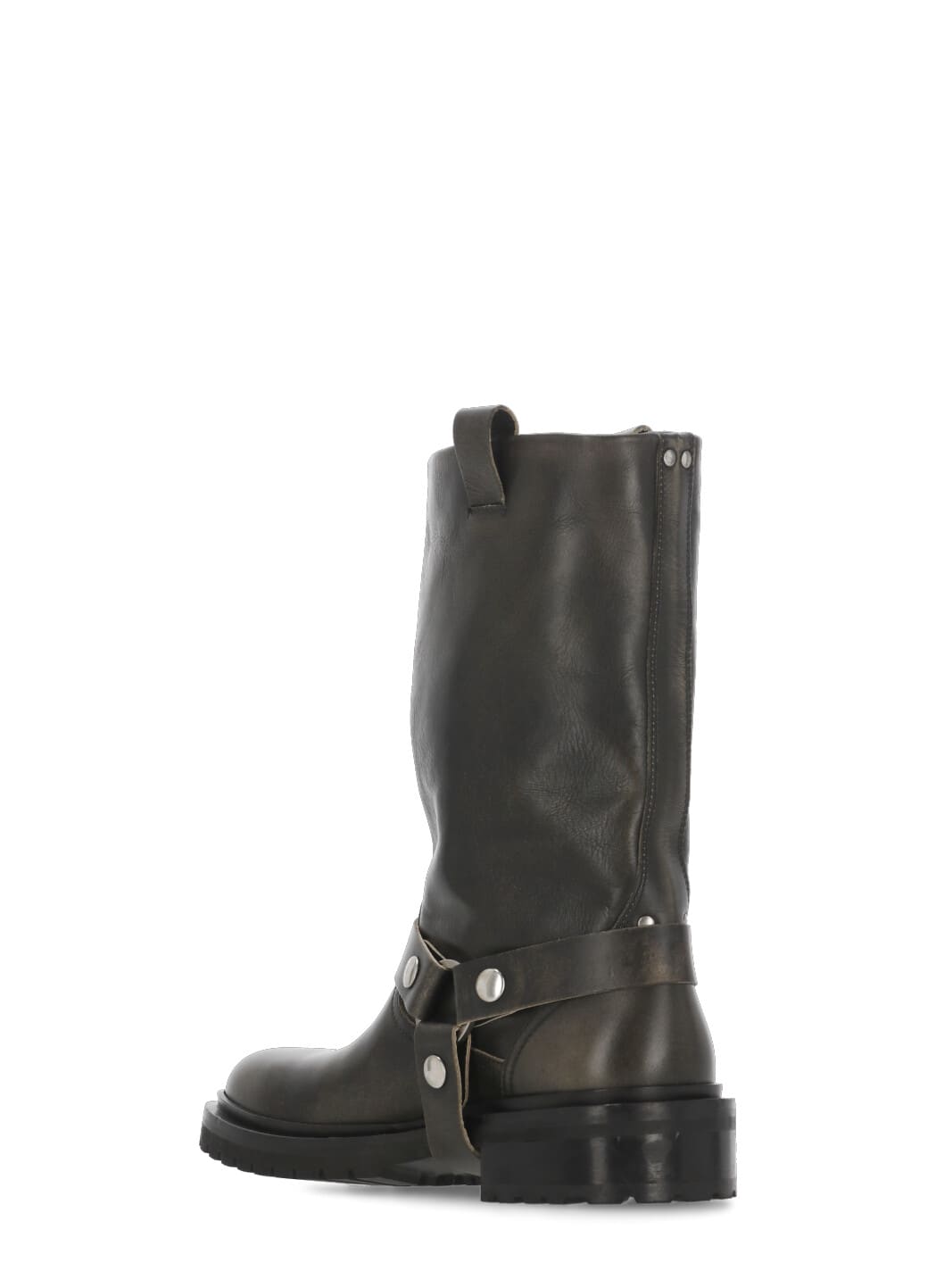 Golden Goose Kurt Chunky Low Heels Ankle Boots In Brown Leather In Black