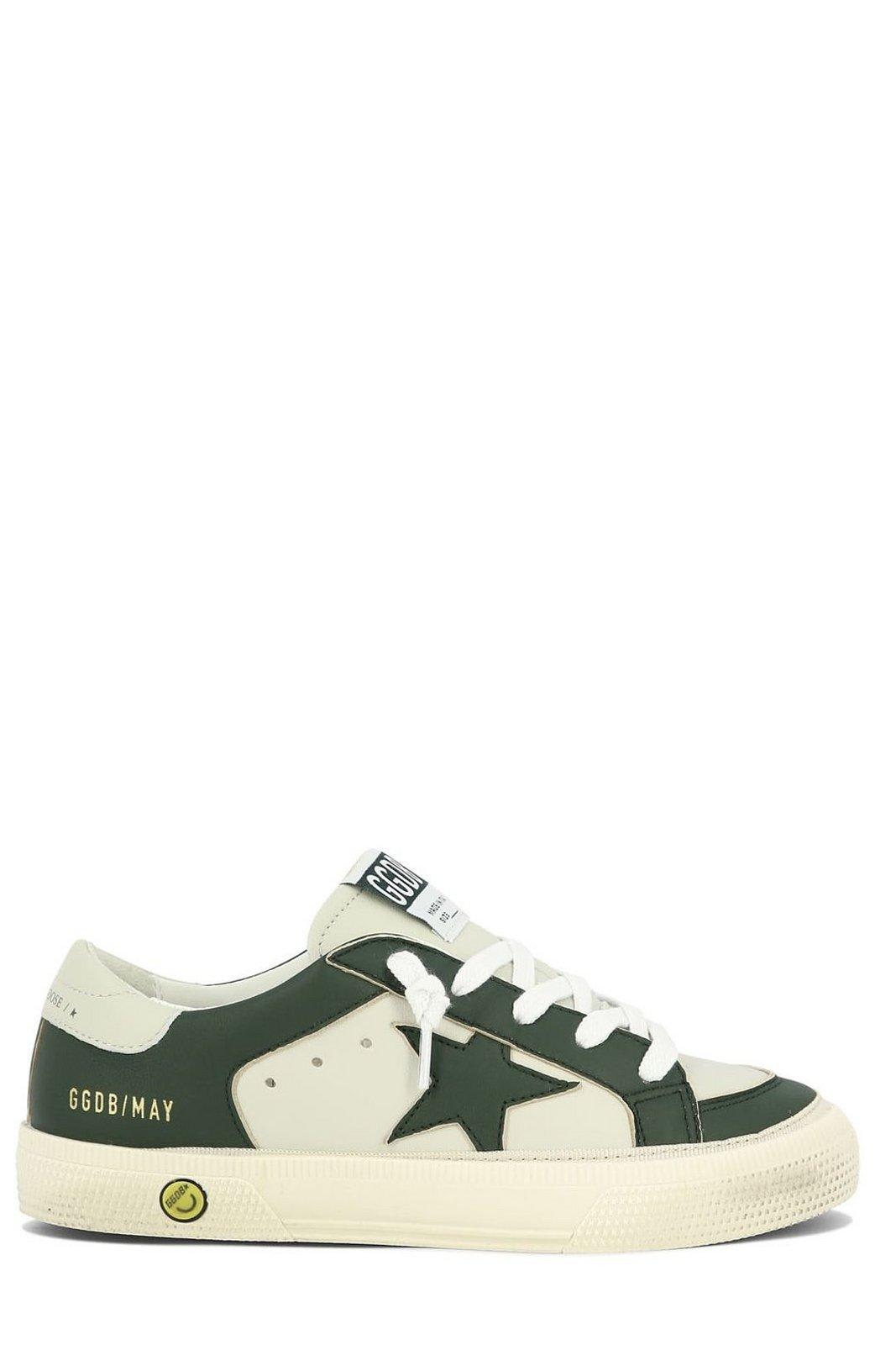 Shop Golden Goose Star Patch Lace-up Sneakers