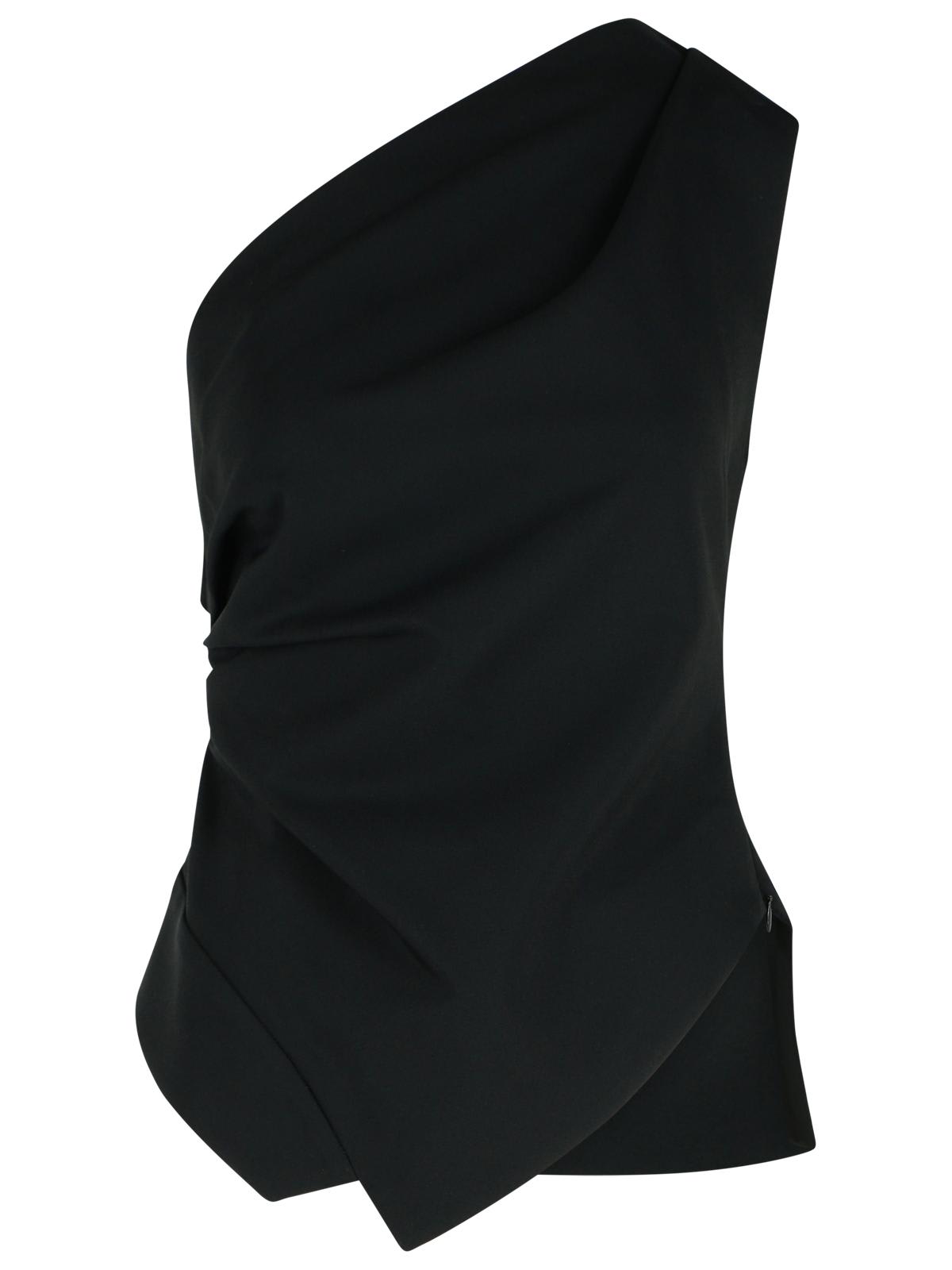Rohe One-shoulder Top In Black Viscose Blend In Black