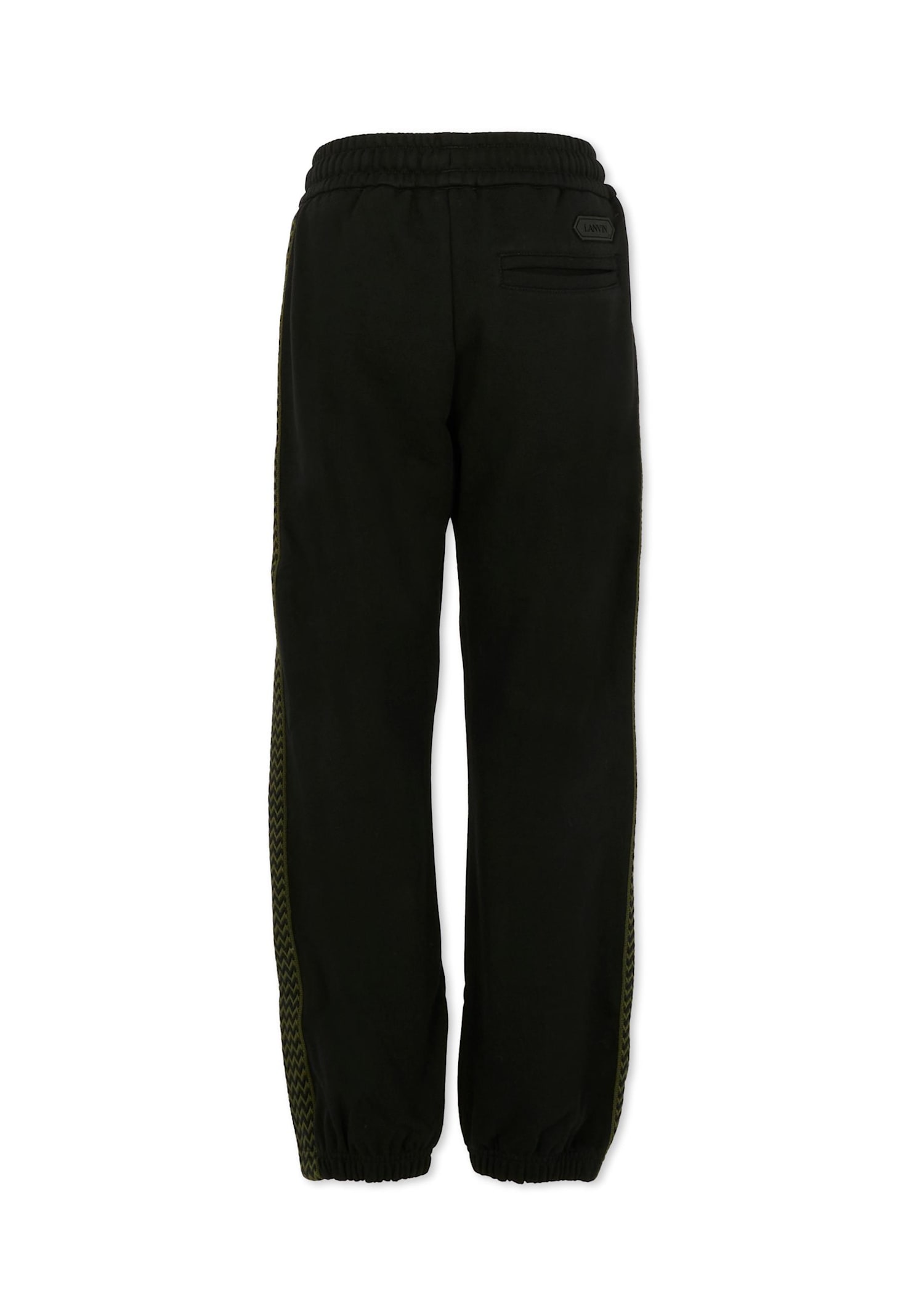 Lanvin Black Trousers For Boy With Logo In Black