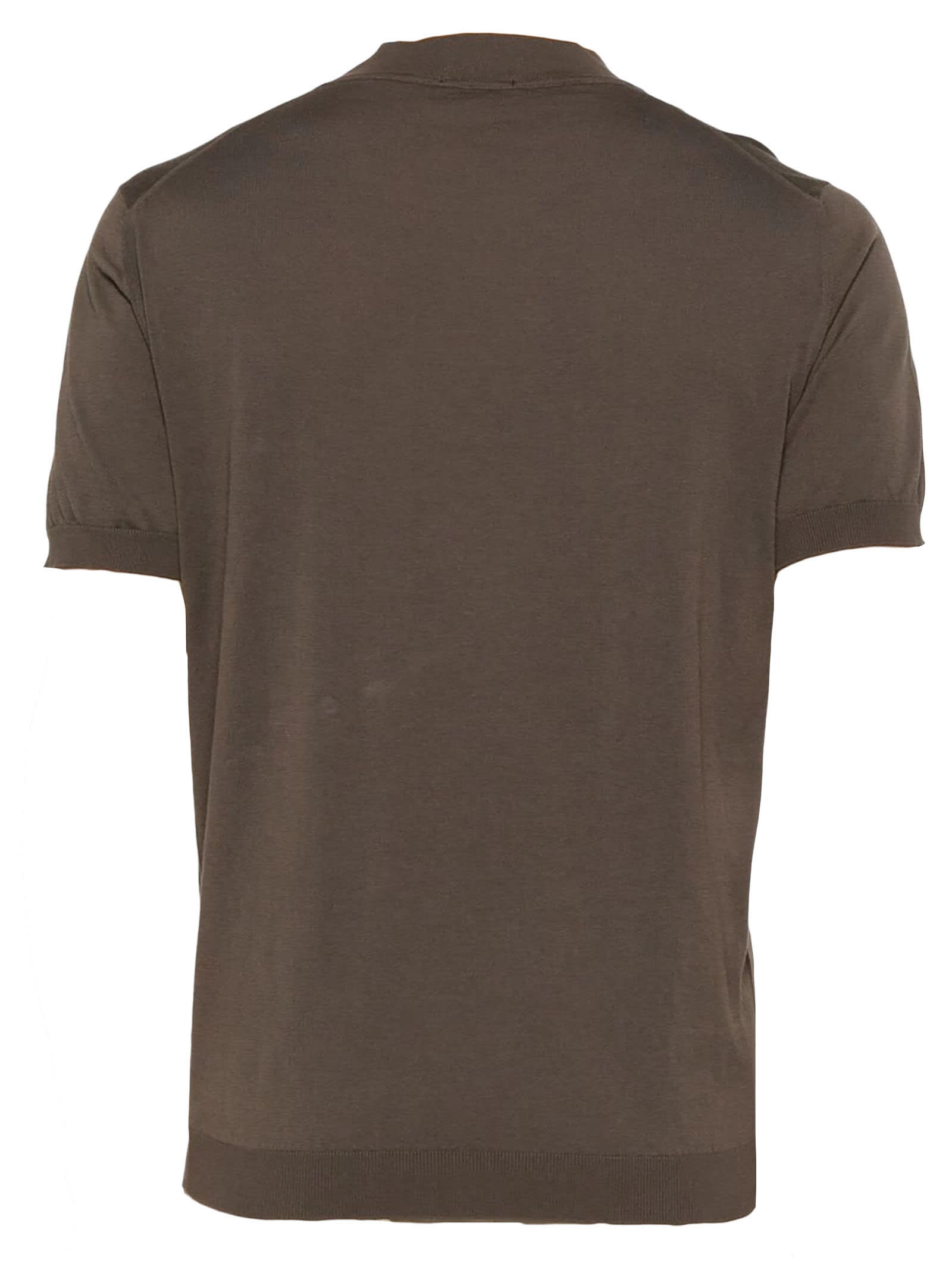 Shop Drumohr Brown Cotton T-shirt