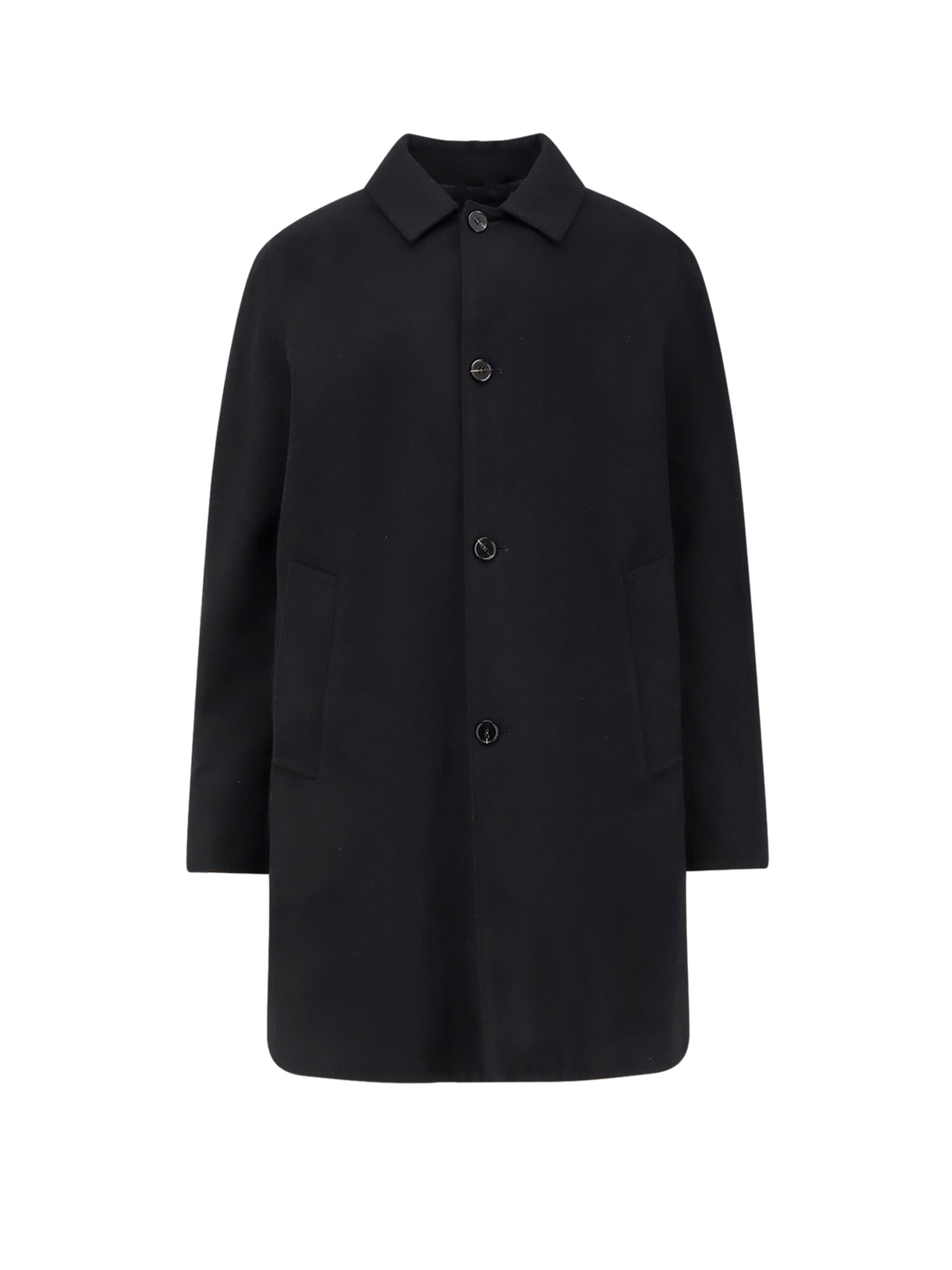 Paltò Cantuccio Felt Wool Coat With Padded Lining In Black