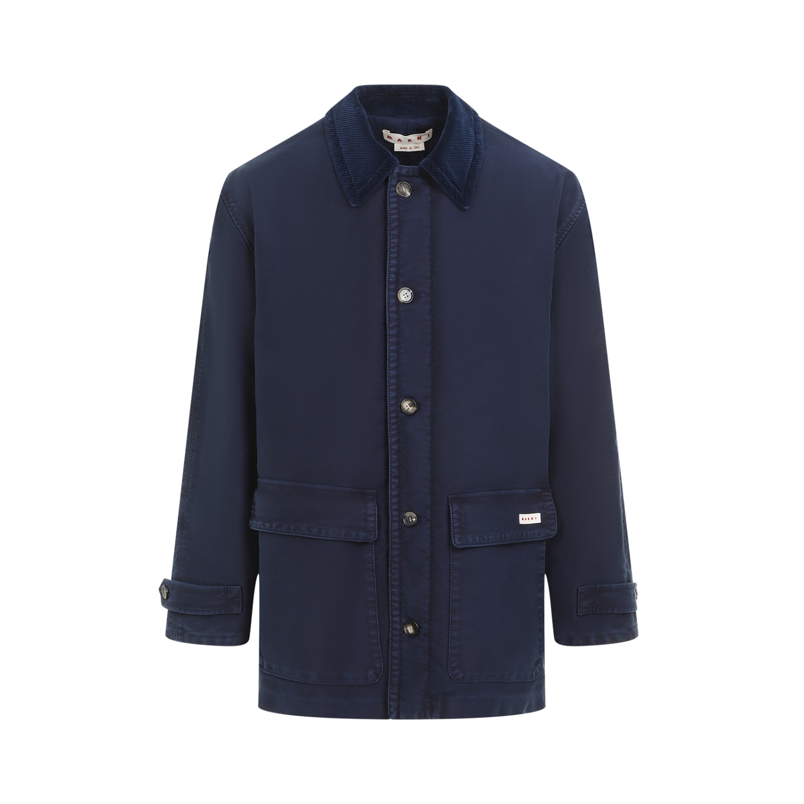 Shop Marni Coat In Light Navy