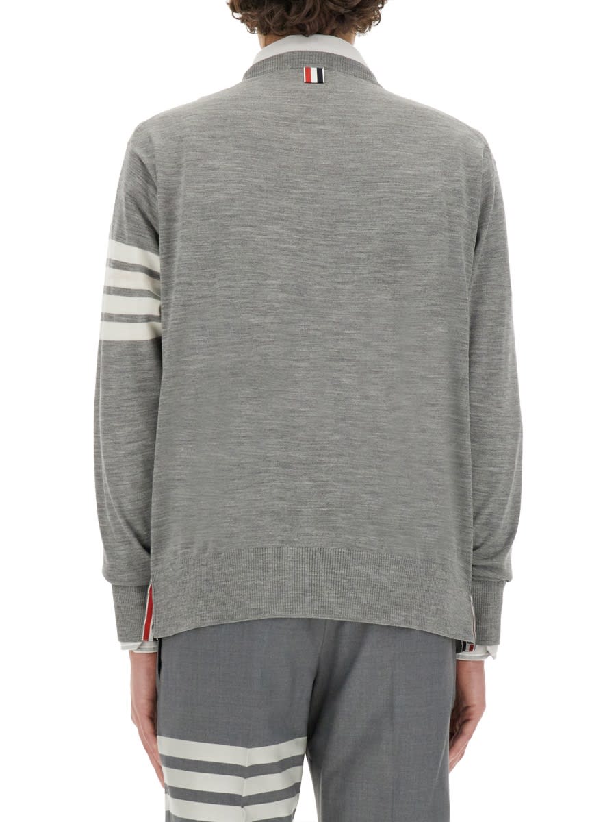 Shop Thom Browne 4bar Stripe Jersey In Grey