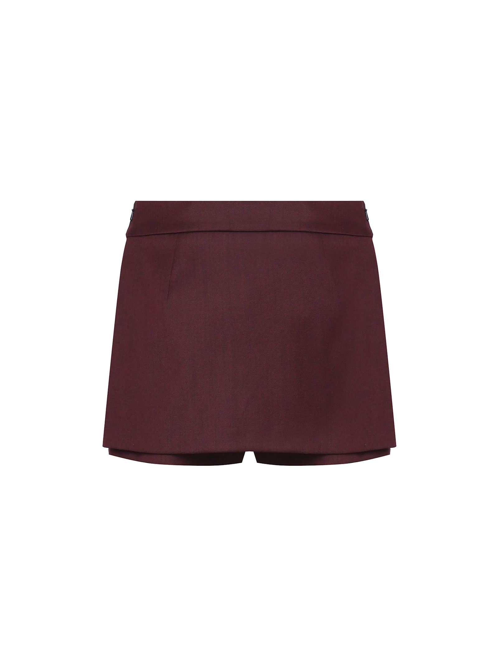 Shop Pinko Skirt Effect Shorts In Bordeaux