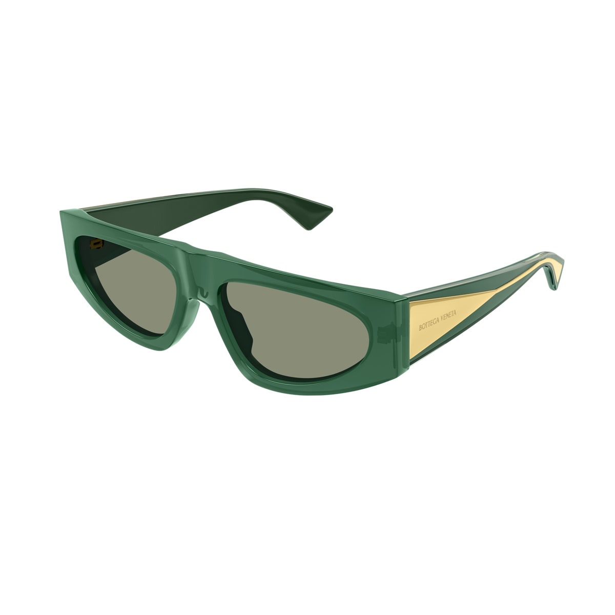 Shop Bottega Veneta Bv1277s Tri-fold-line New Classic 003 Sunglasses In Verde