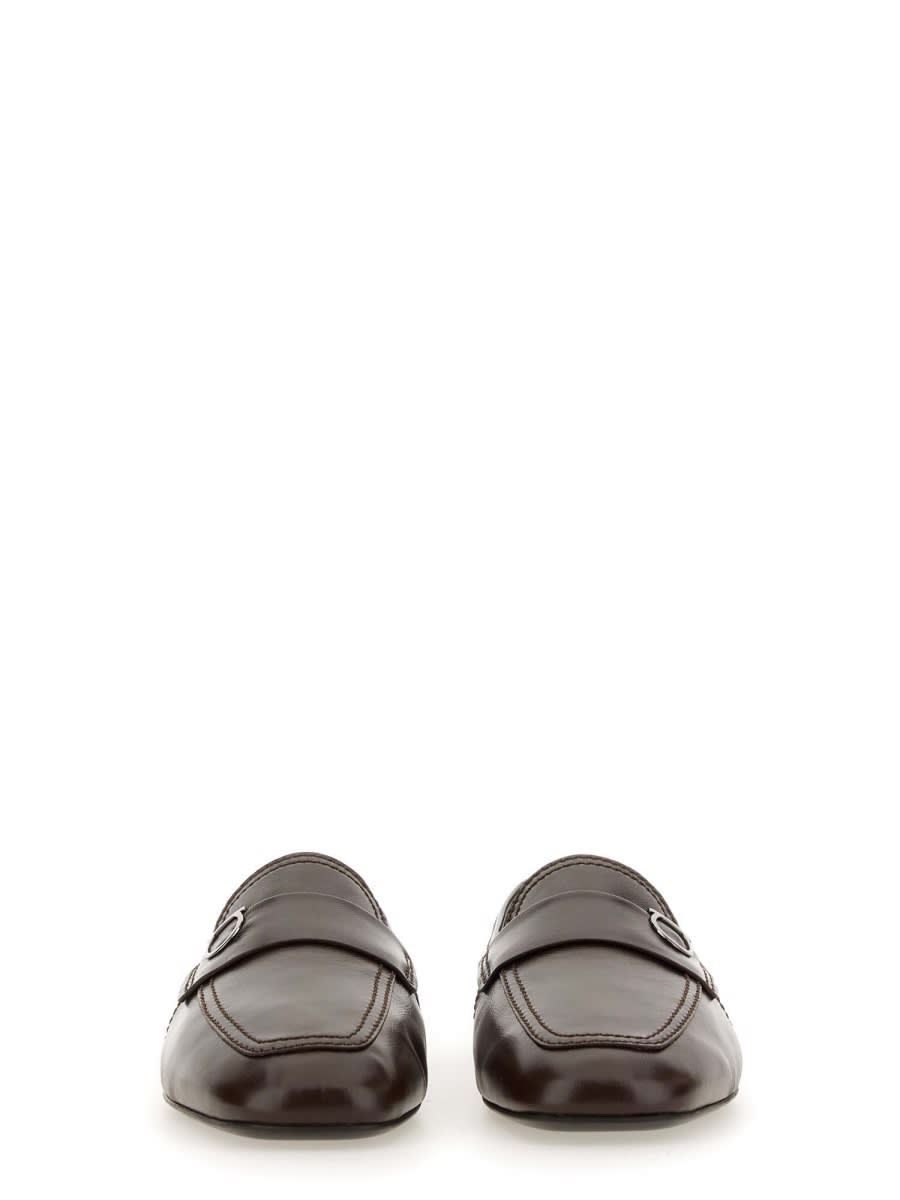 Shop Ferragamo Moccasin Ornament Gancini In Brown