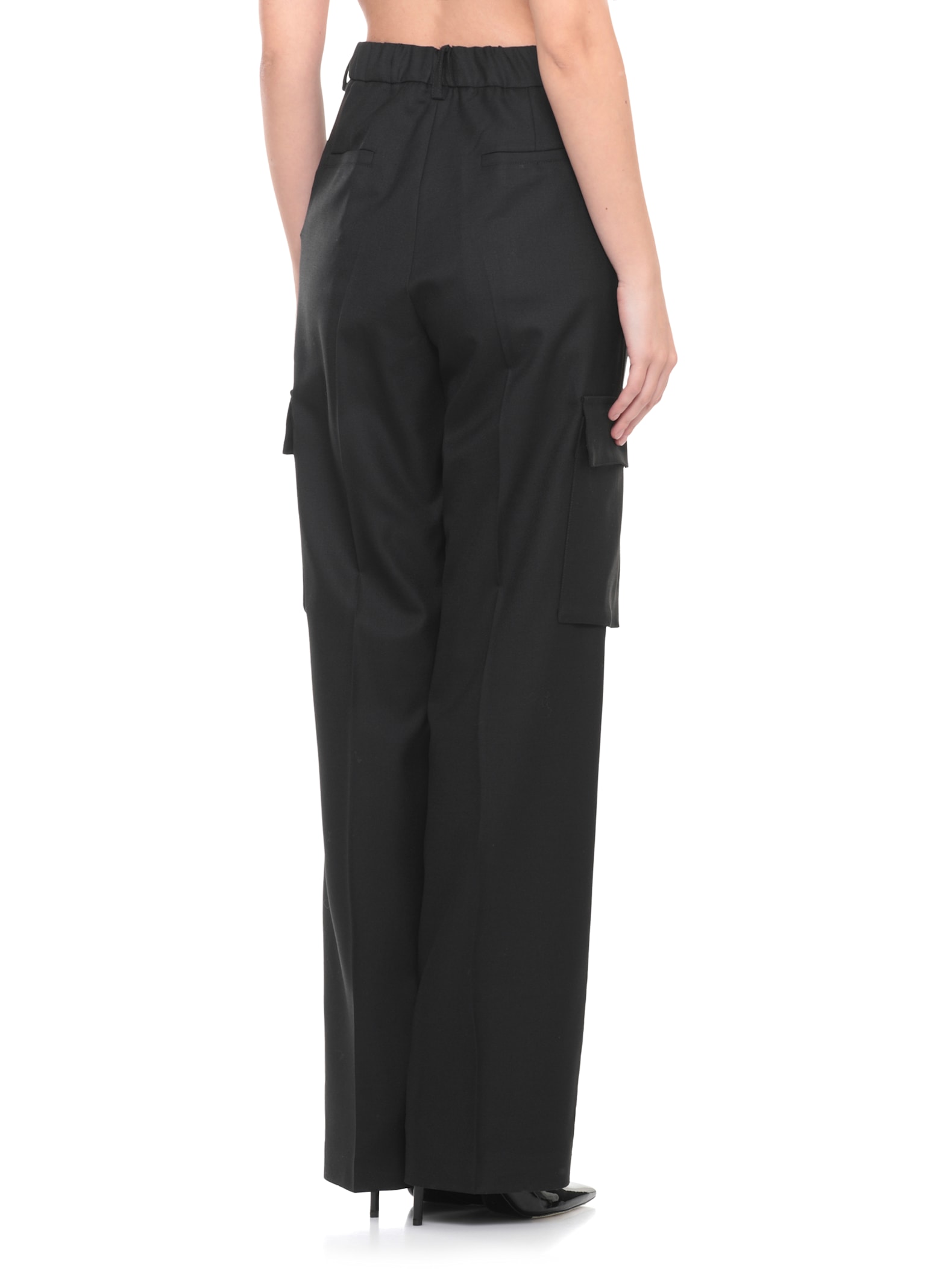 Herno Cargo Pants With Pleats In Black