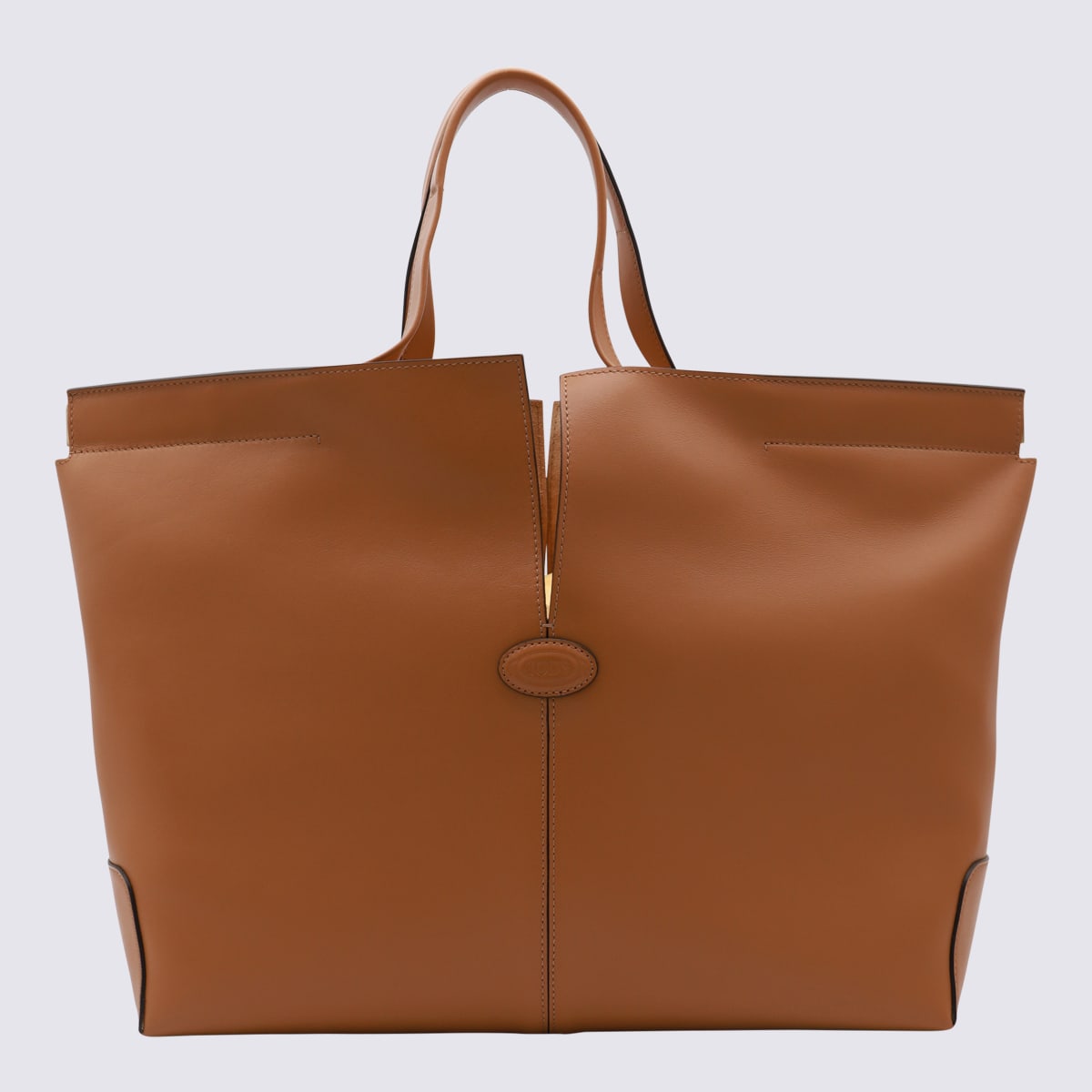 Shop Tod's Brown Leather Tote Bag In Leather Brown